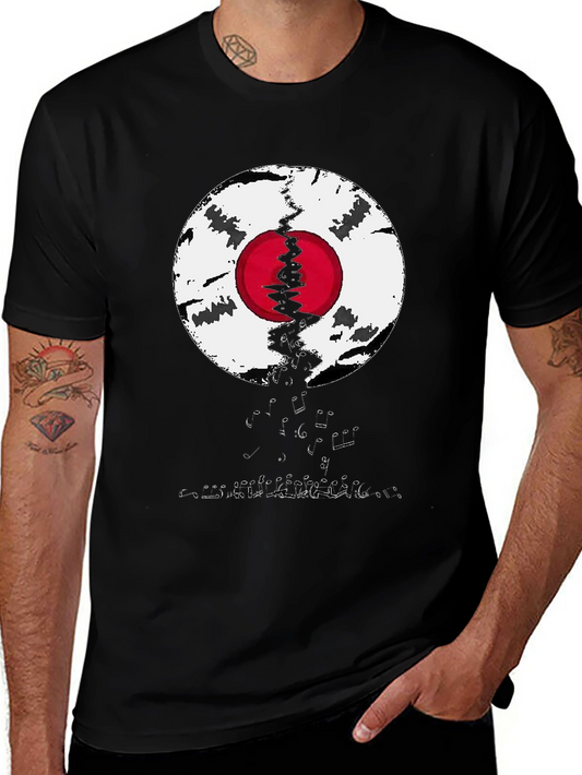 Abstract Graphic Tee - Mens Black Short Sleeve Shirt