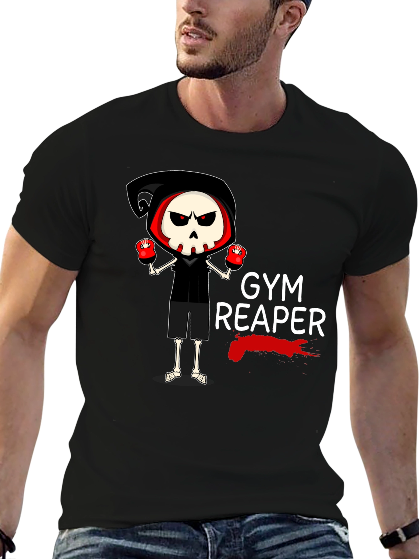 Gym Reaper Graphic T-Shirt - Black Cotton