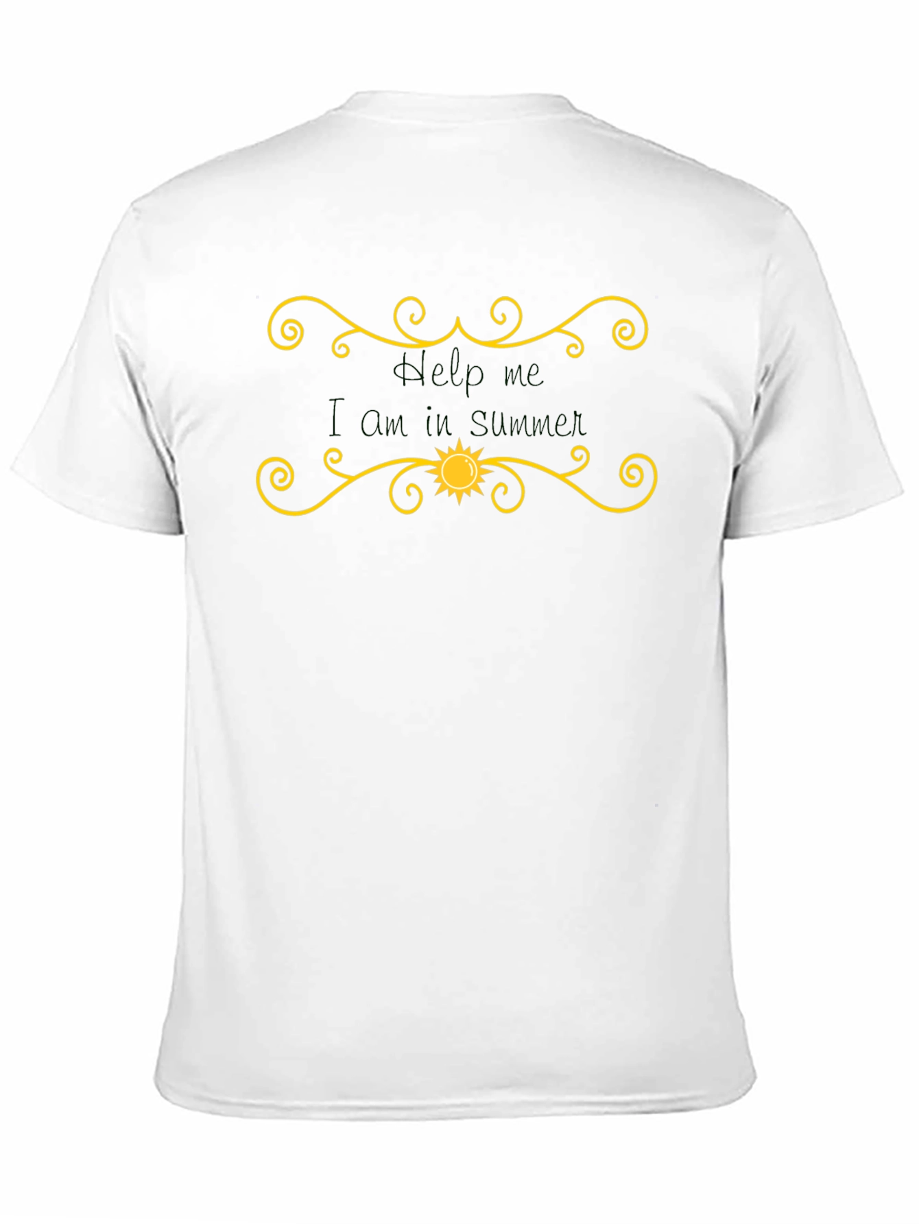 Help Me I Am in Summer Black Graphic T-Shirt