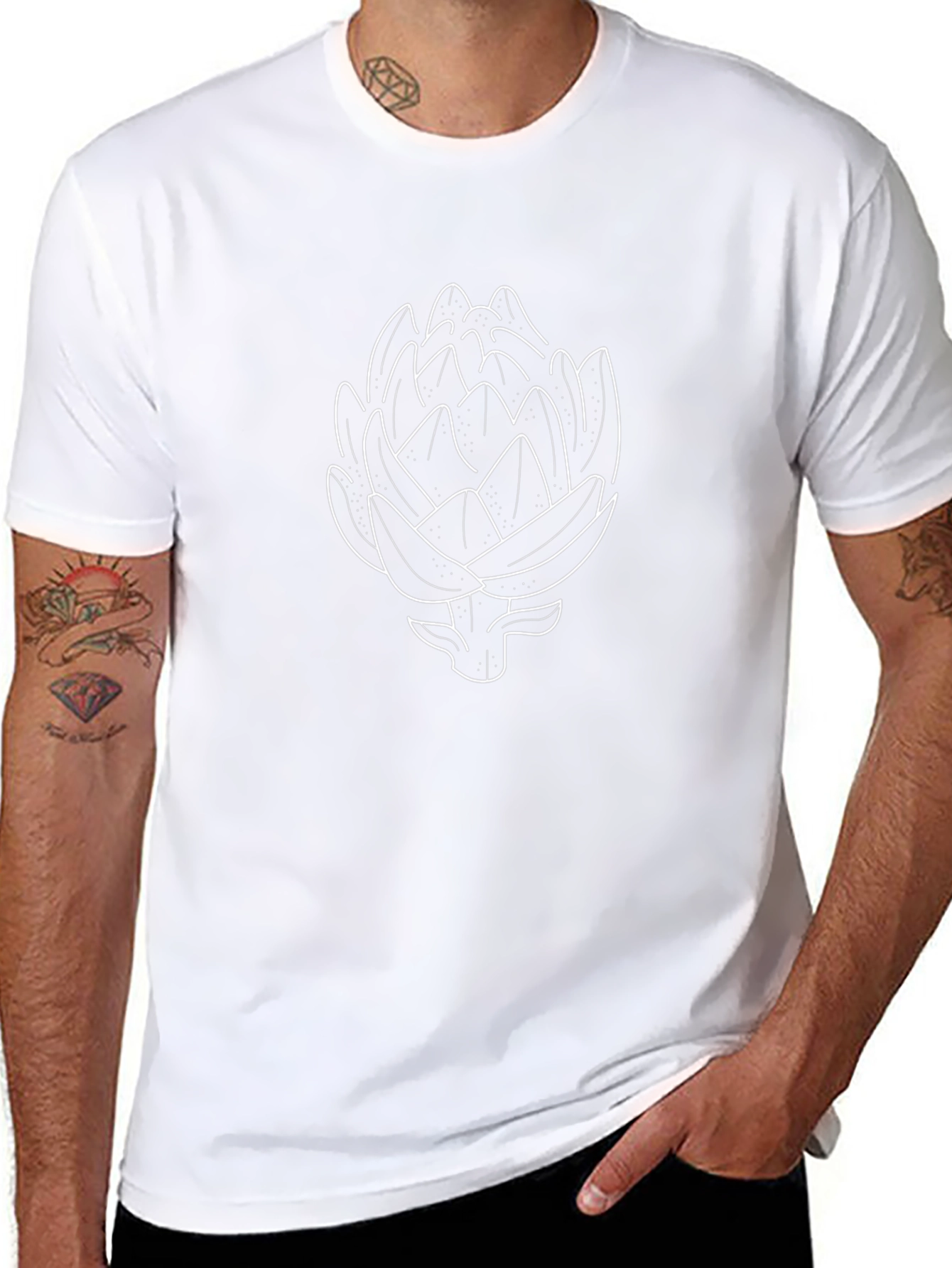 Artichoke Graphic Tee - Black Cotton Blend