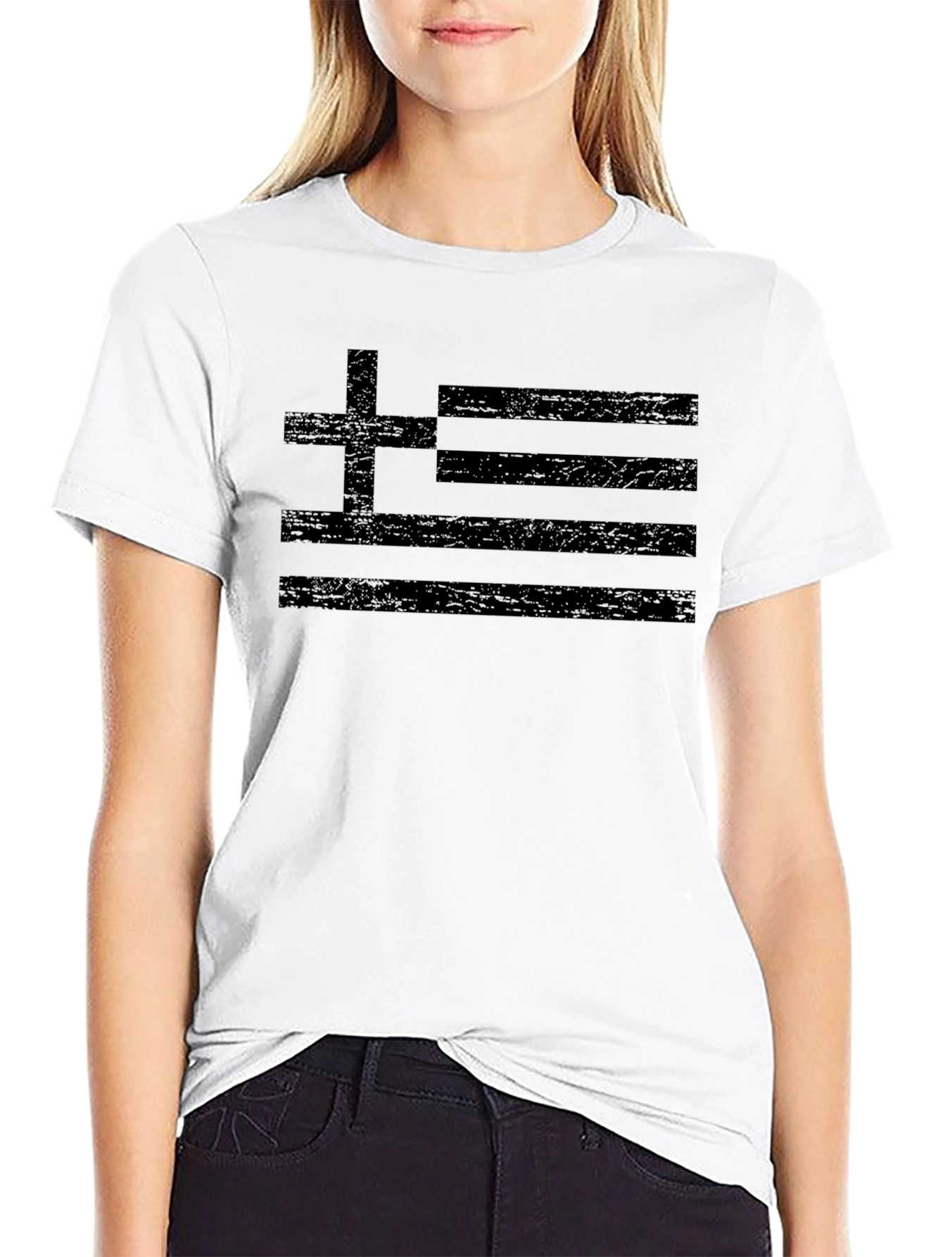 Greek Flag Black T-Shirt