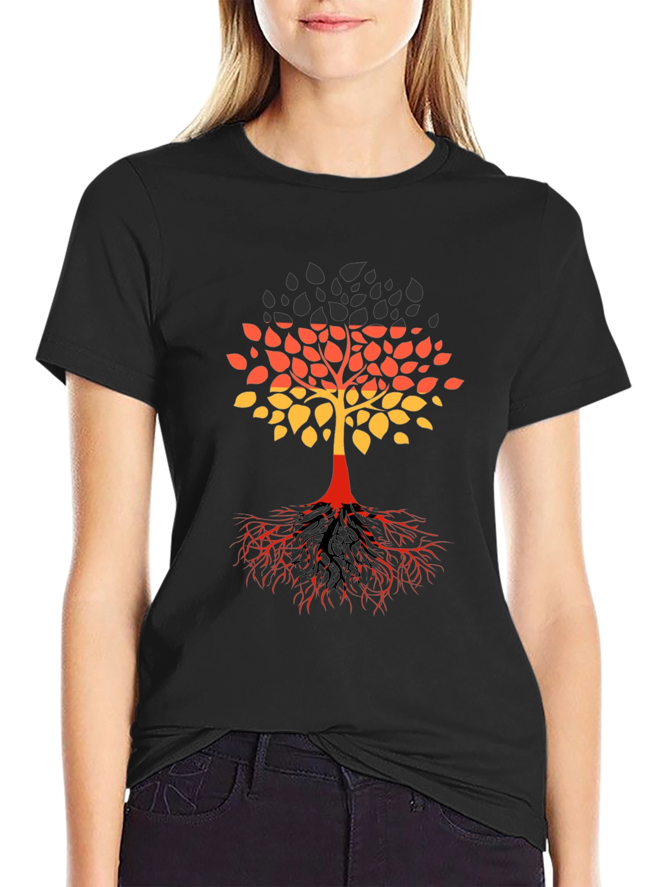 German Flag Tree Graphic T-Shirt