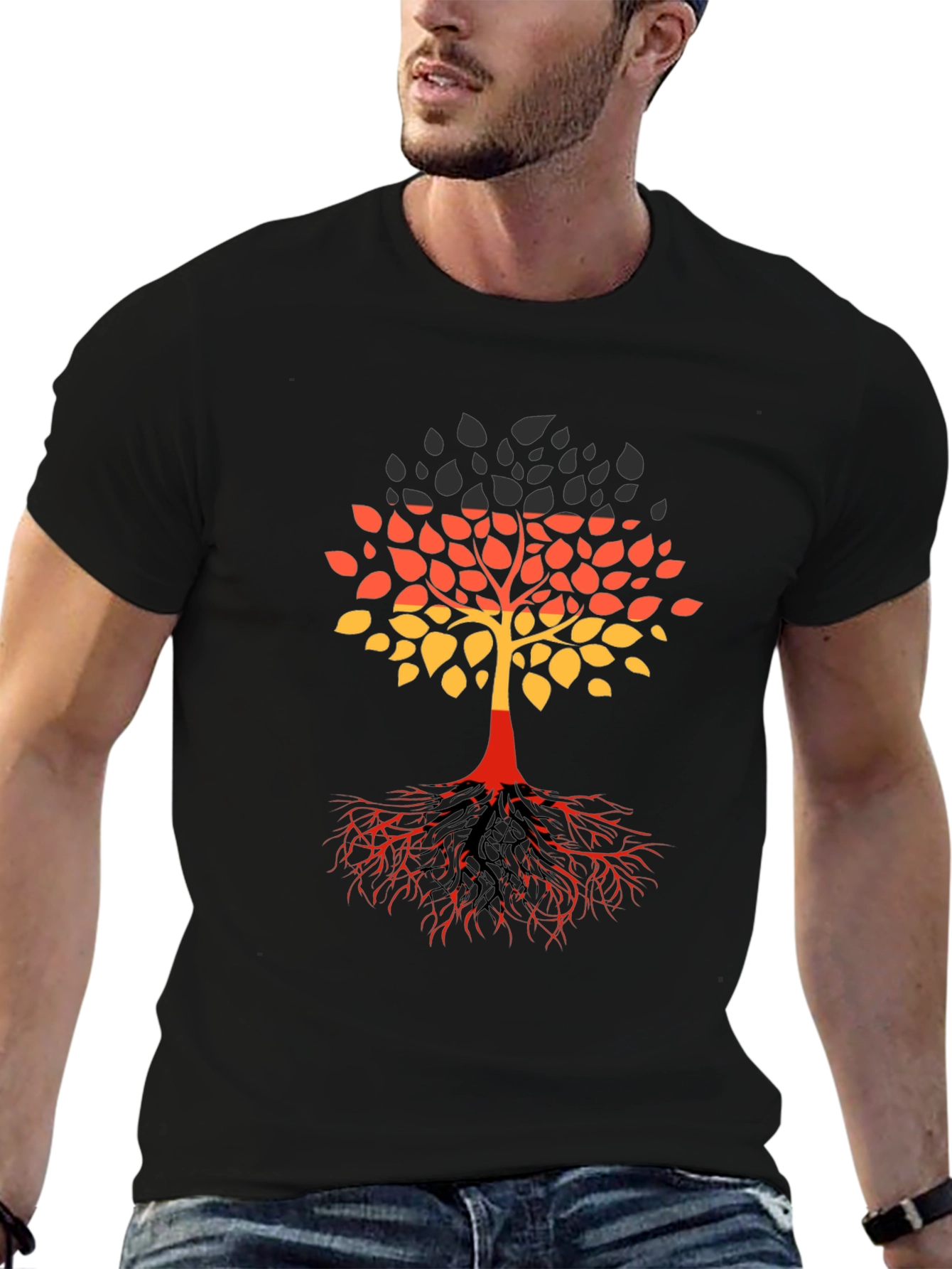 German Flag Tree Graphic T-Shirt