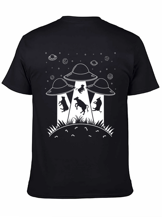 Alien Cow Abduction Graphic T-Shirt