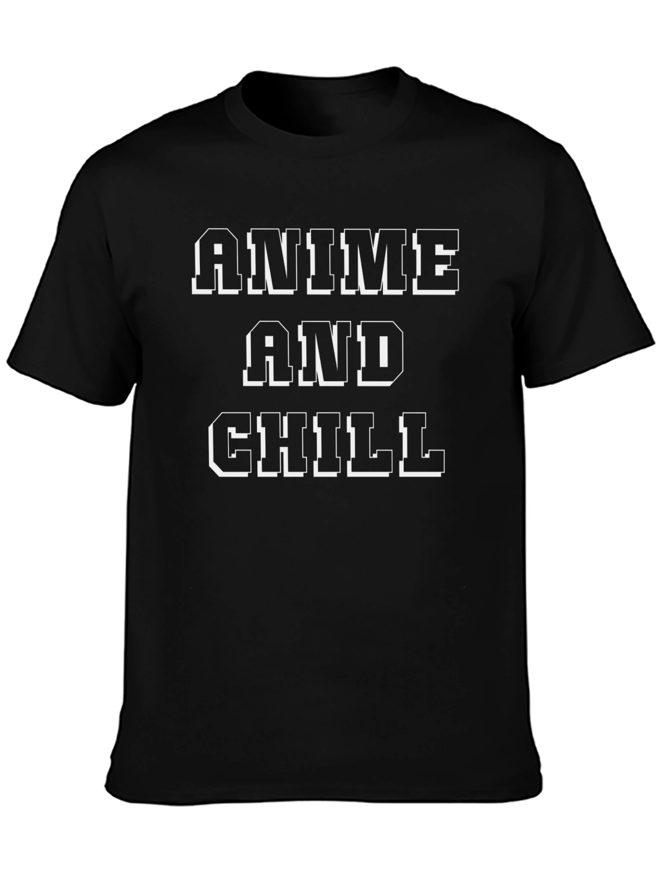 Anime and Chill Graphic T-Shirt - Black