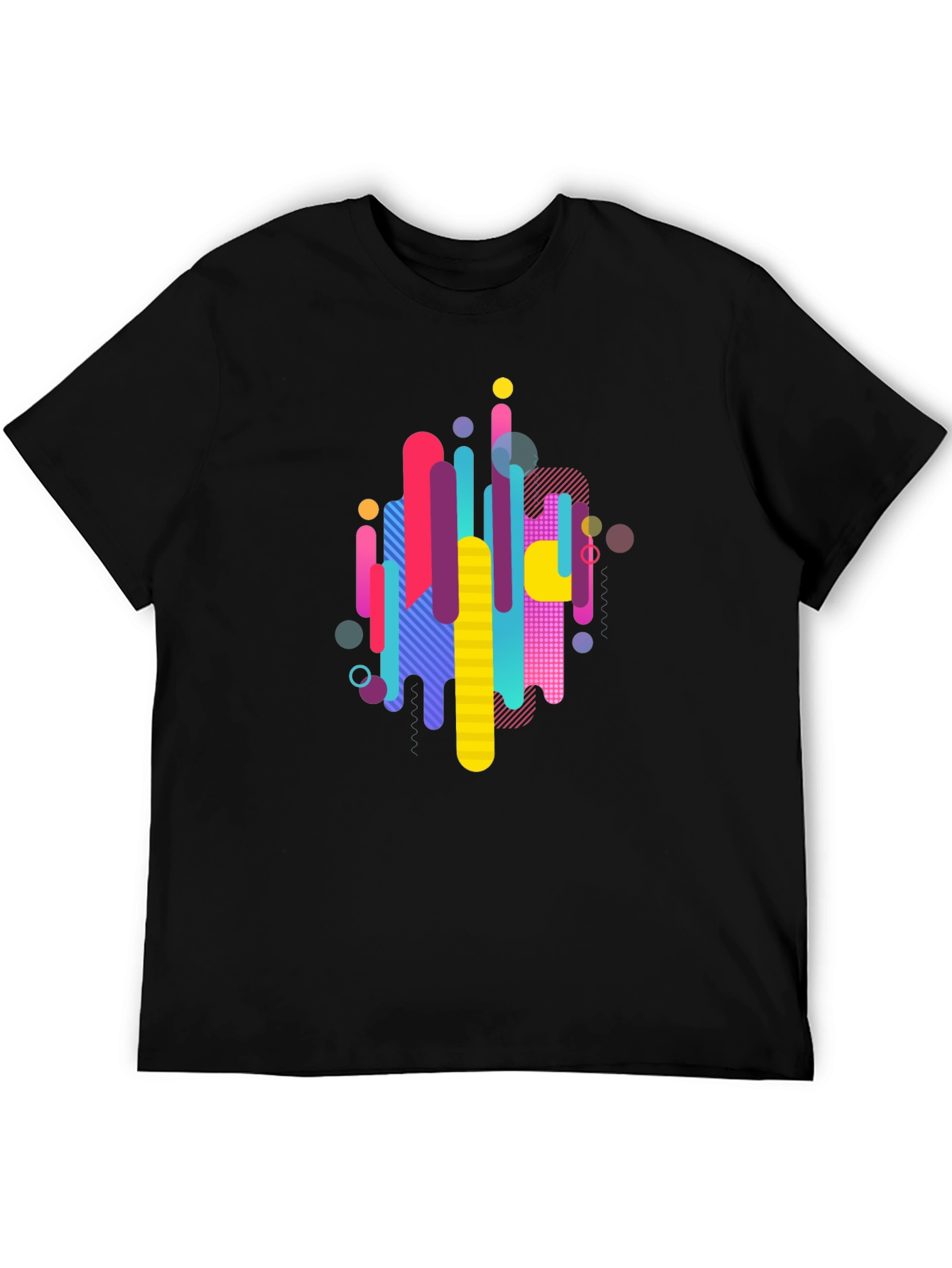 Abstract Graphic Print Mens Black T-Shirt