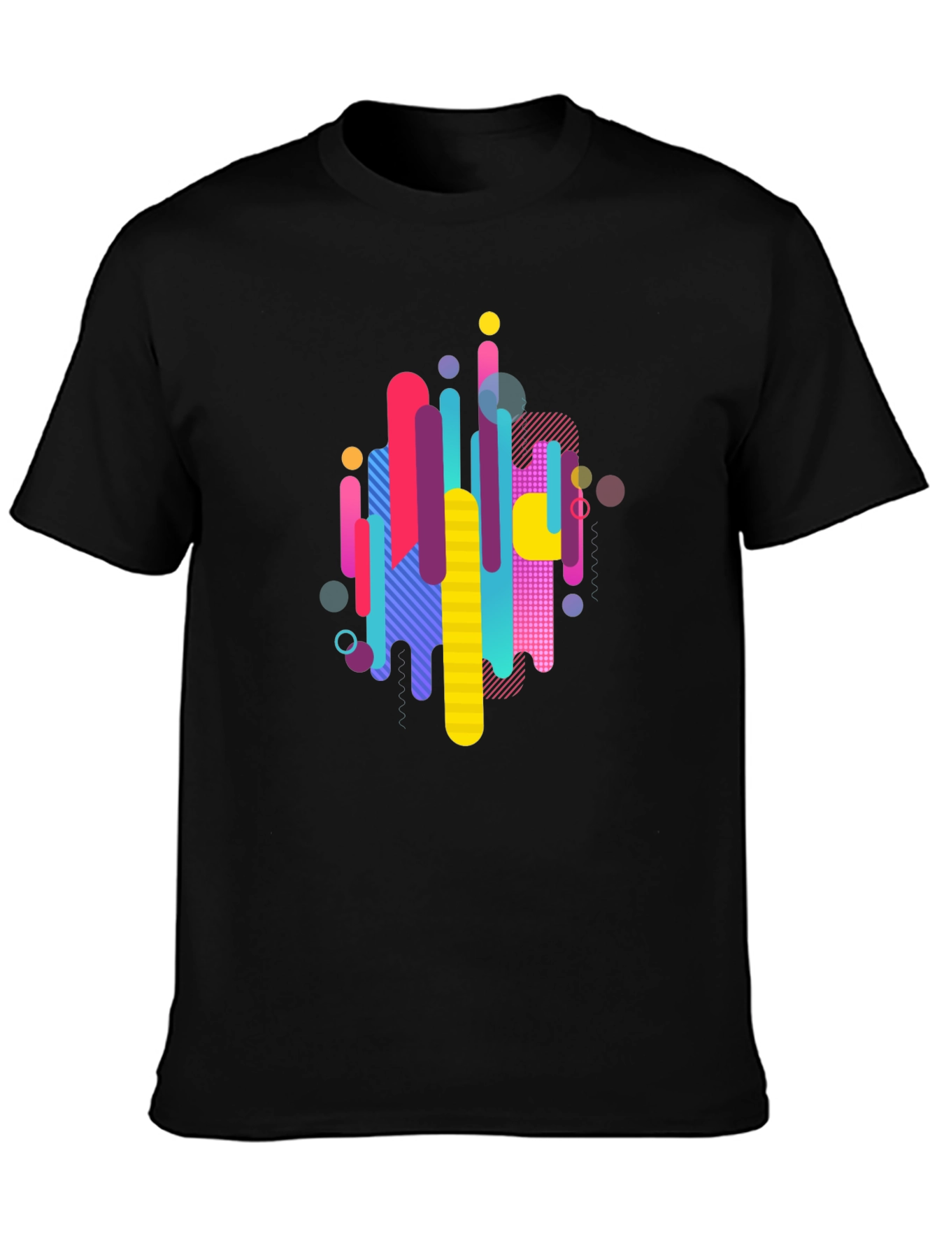 Abstract Graphic Print Mens Black T-Shirt