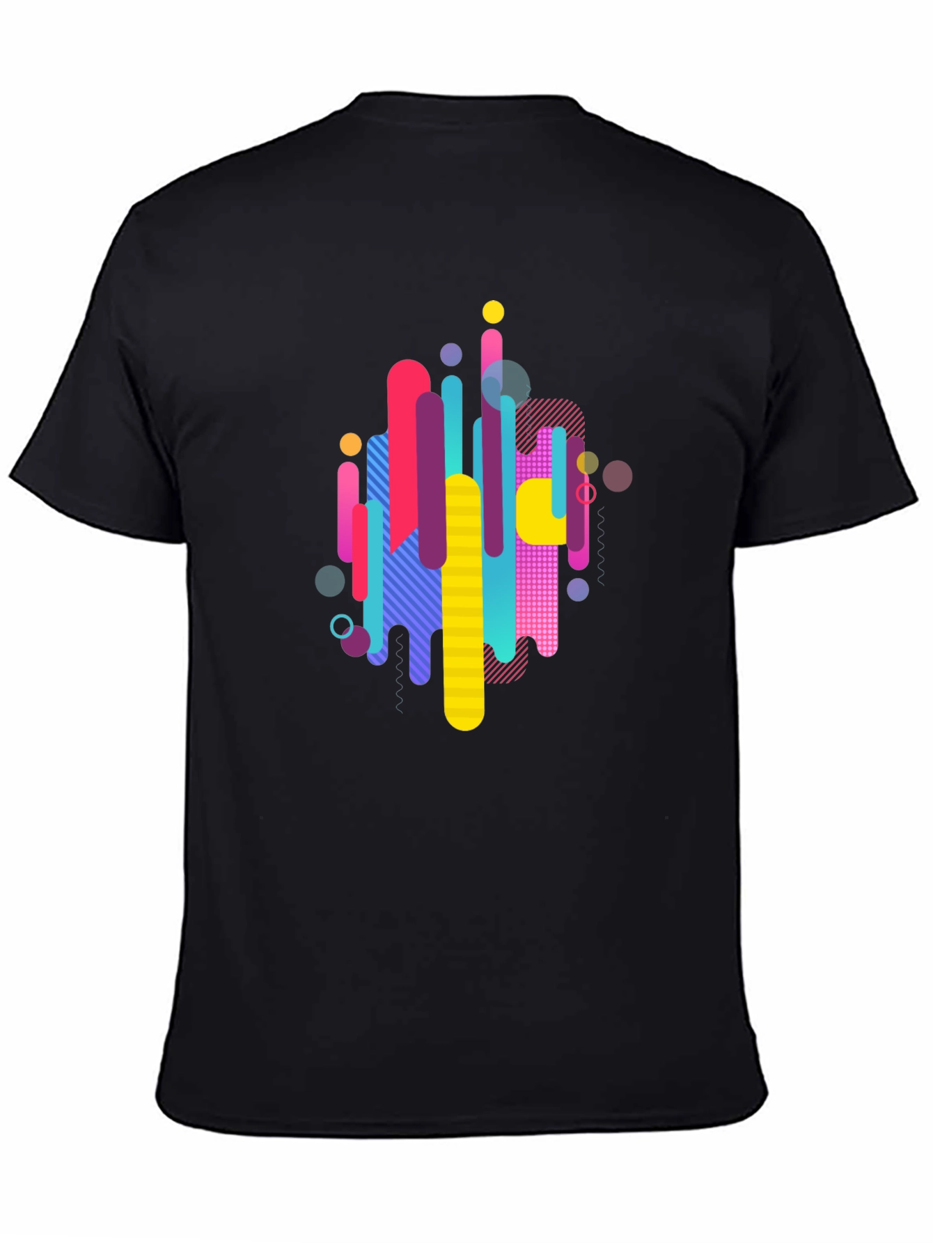 Abstract Graphic Print Mens Black T-Shirt