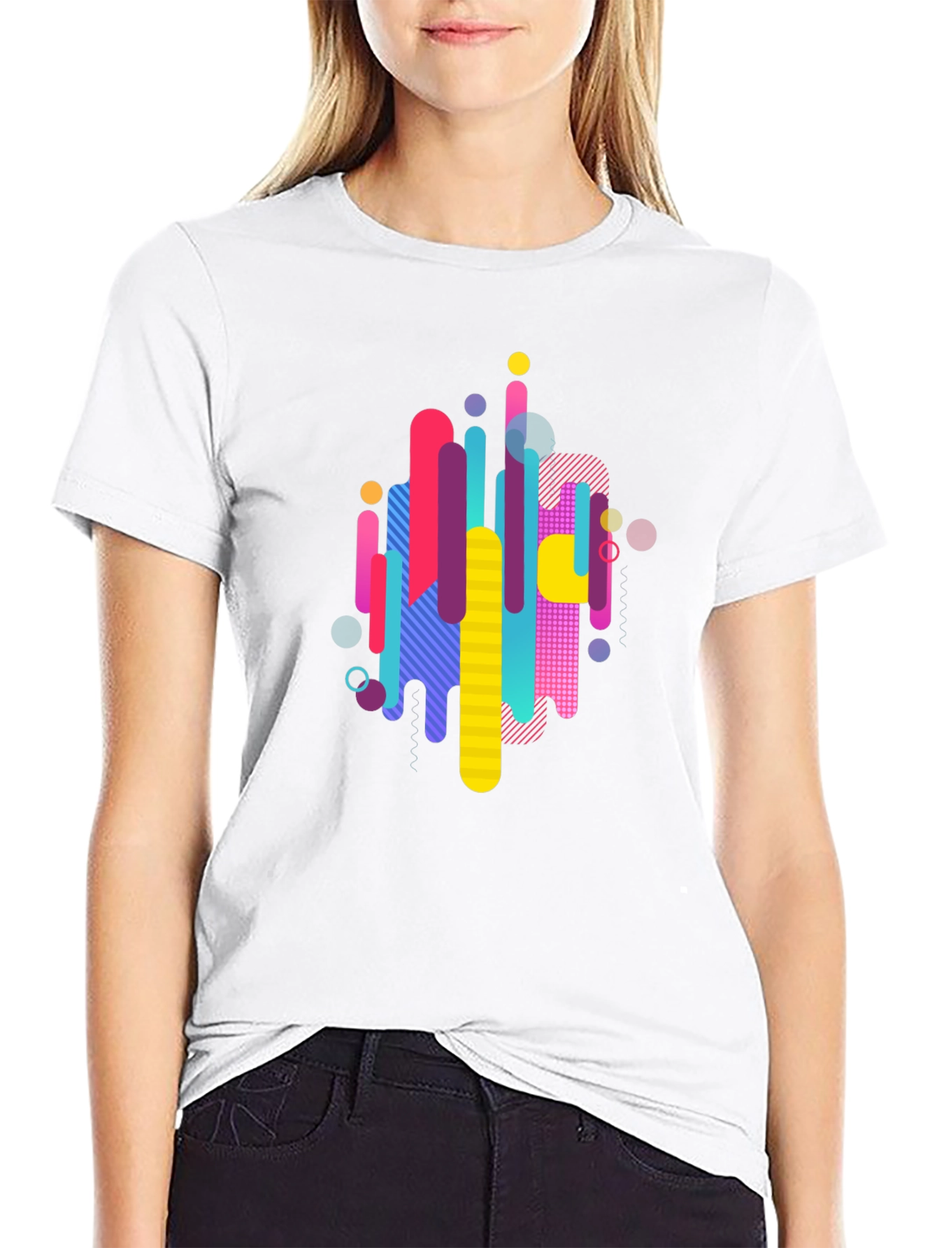 Abstract Graphic Print Mens Black T-Shirt