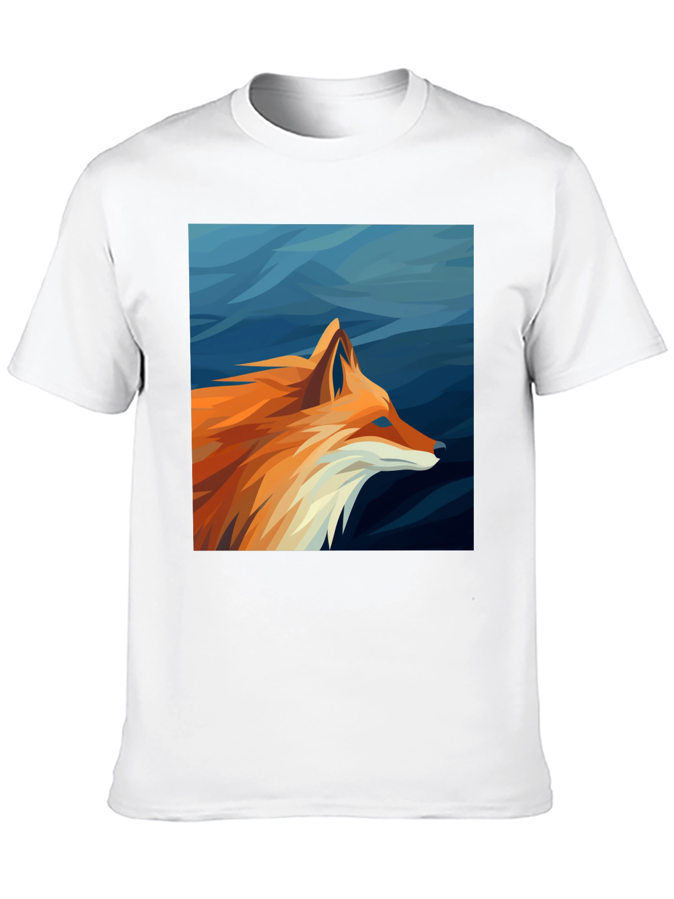 Geometric Fox Graphic Tee - Black Cotton Comfort