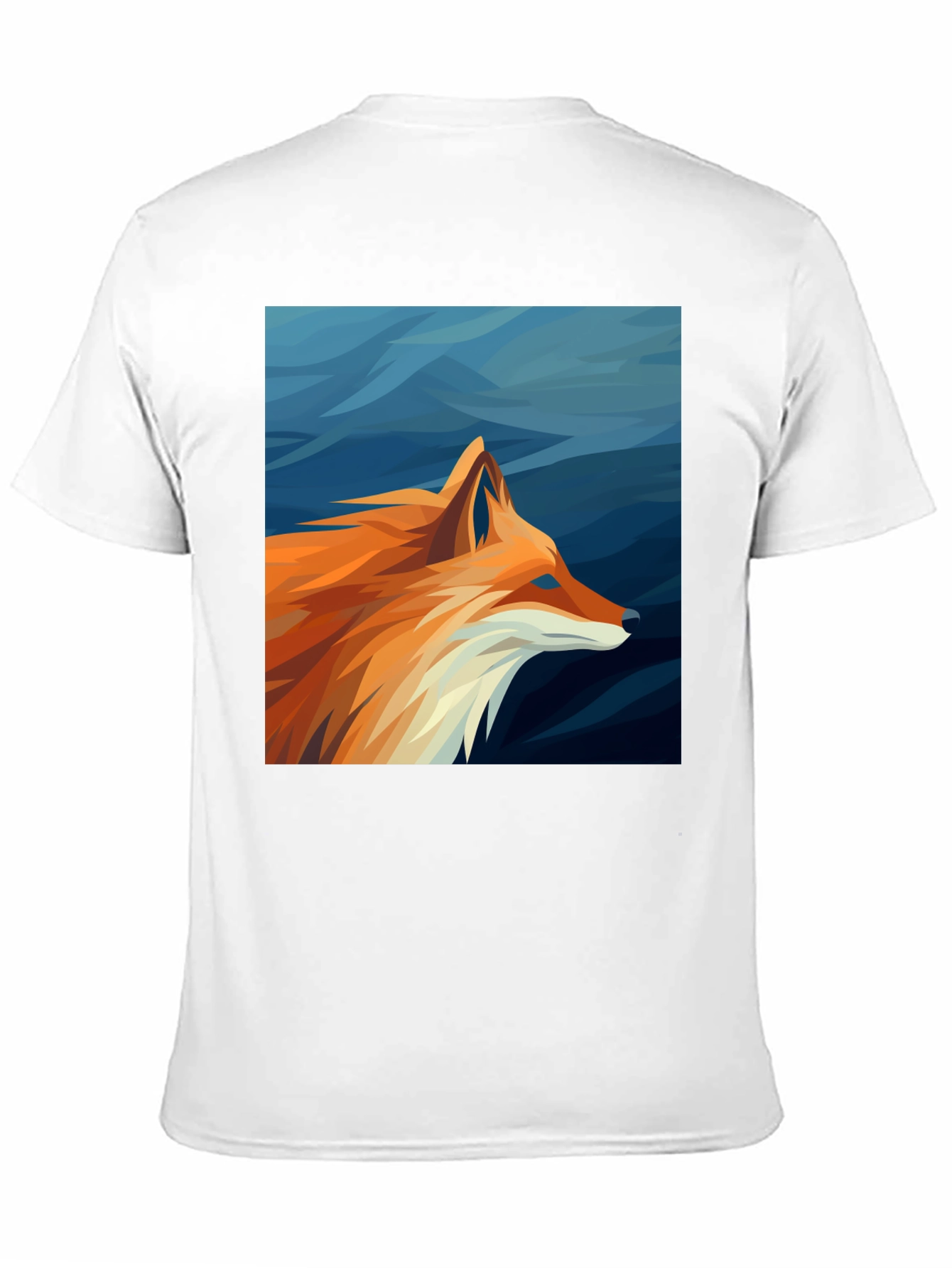 Geometric Fox Graphic Tee - Black Cotton Comfort