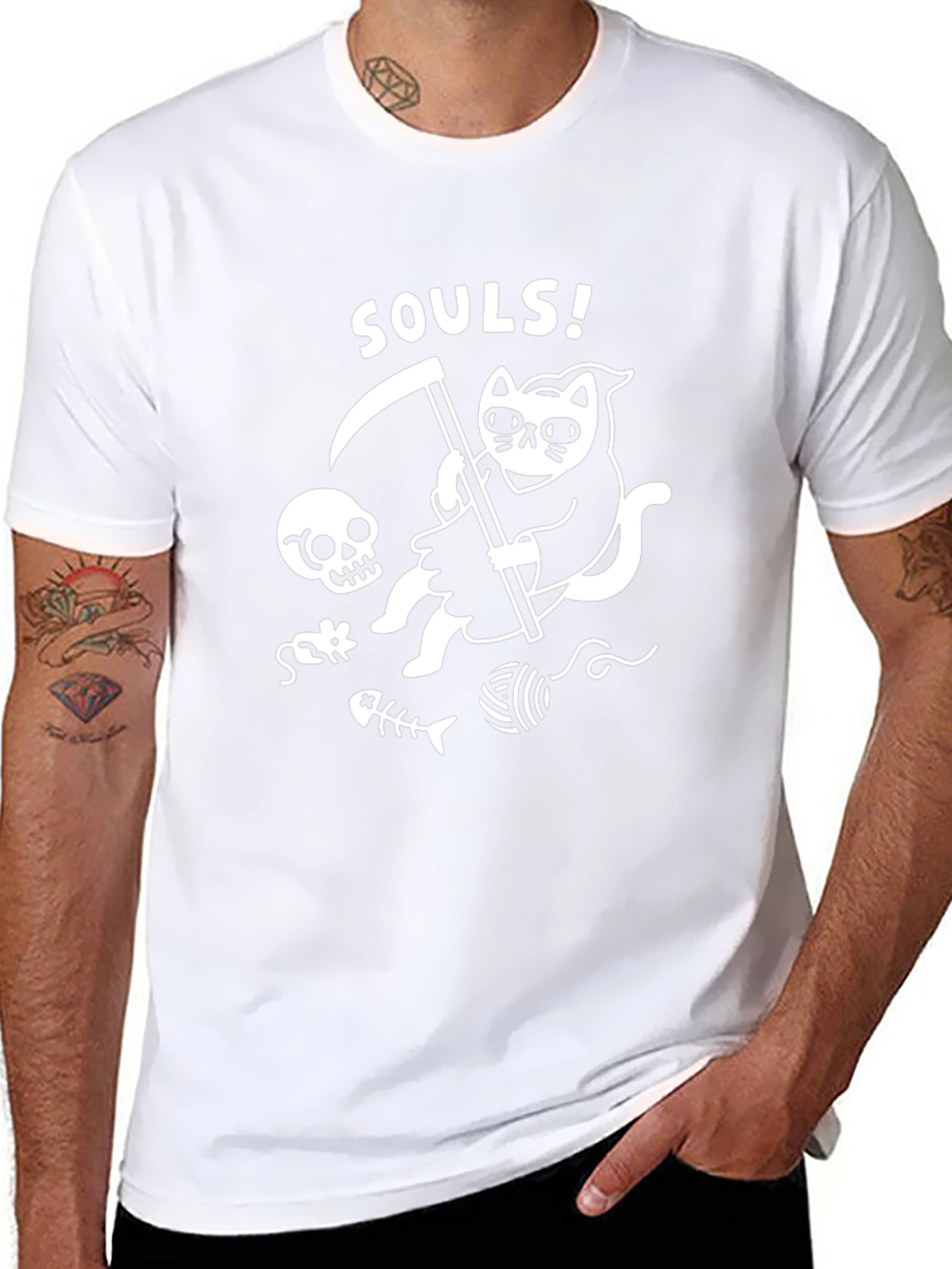 Grim Reaper Cat T-Shirt - Funny Souls Tee