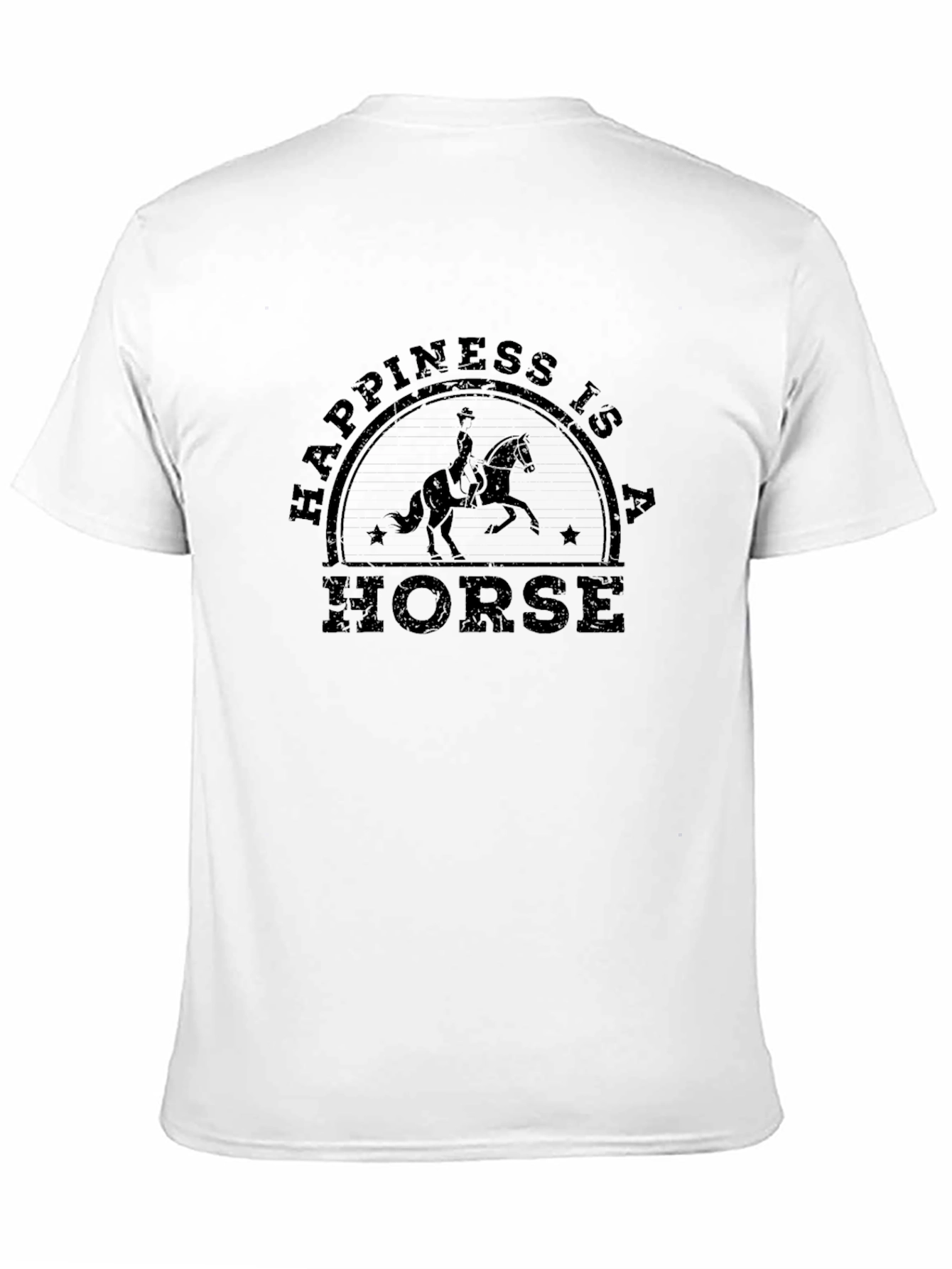 Happiness Is A Horse T-Shirt Black Graphic Tee
