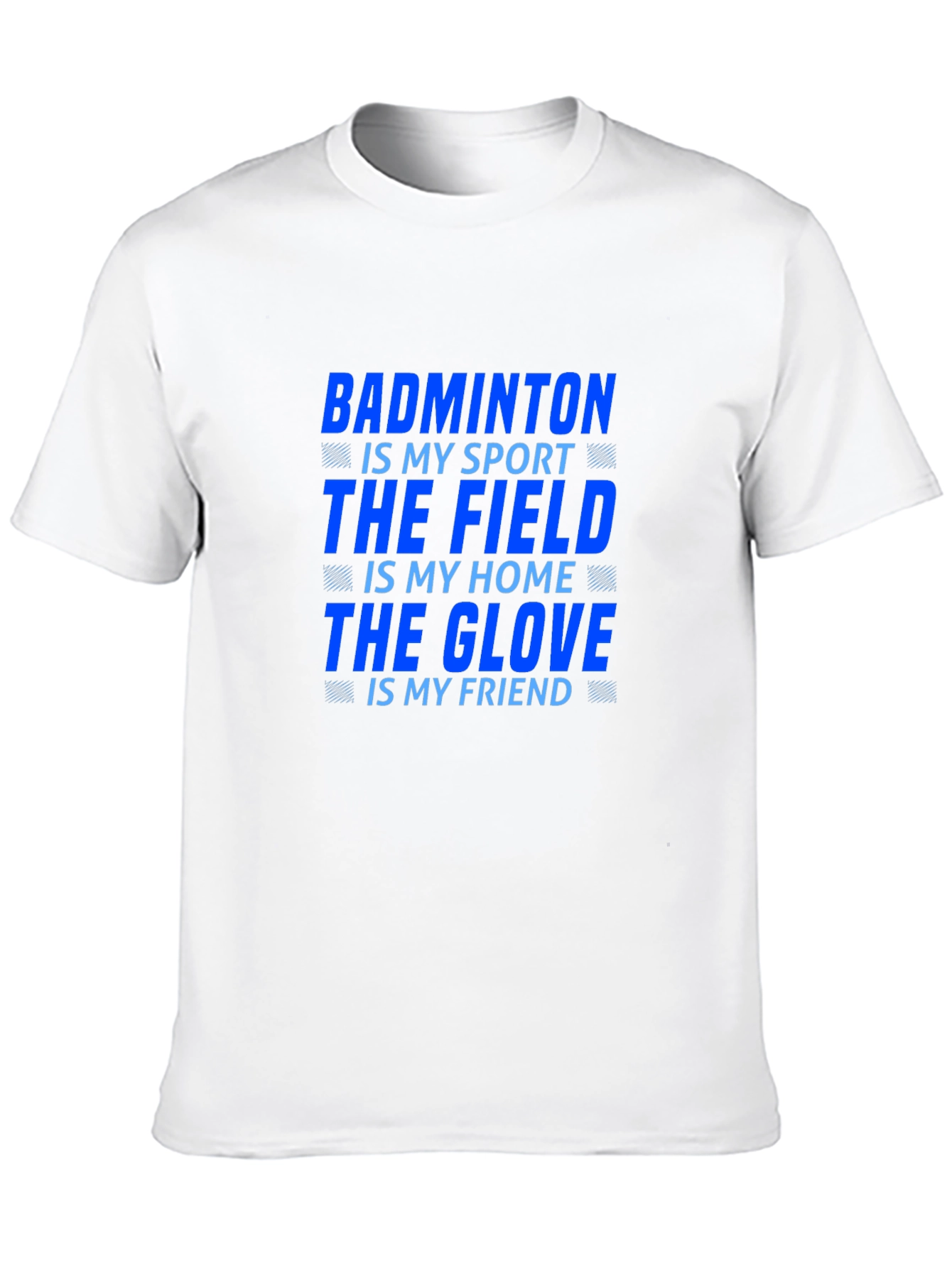 Badminton Sport T-Shirt: Field & Glove Design