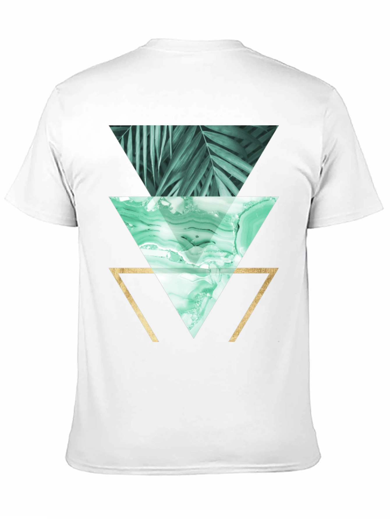 Geometric Triangles Graphic Print Tee - Black