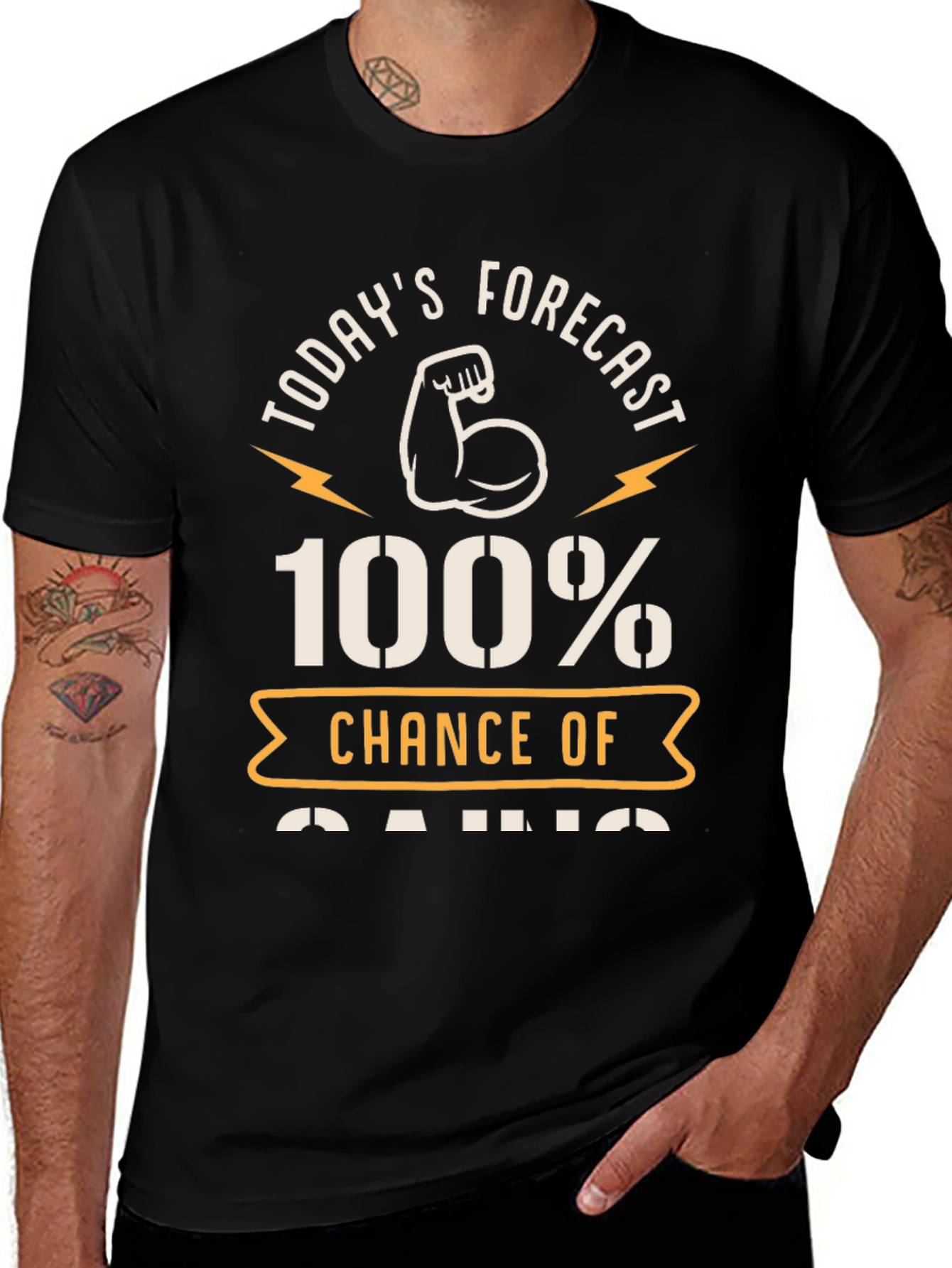100% Chance of Gains Fitness T-Shirt