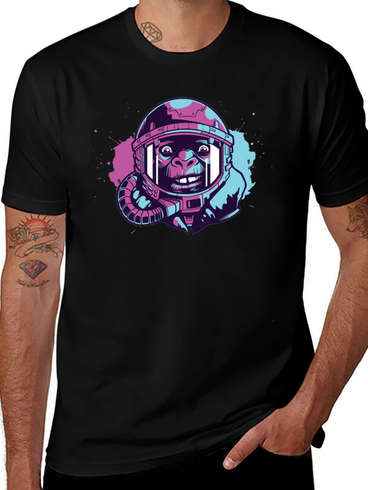 Ape Astronaut Graphic T-Shirt - Trendy Space Design