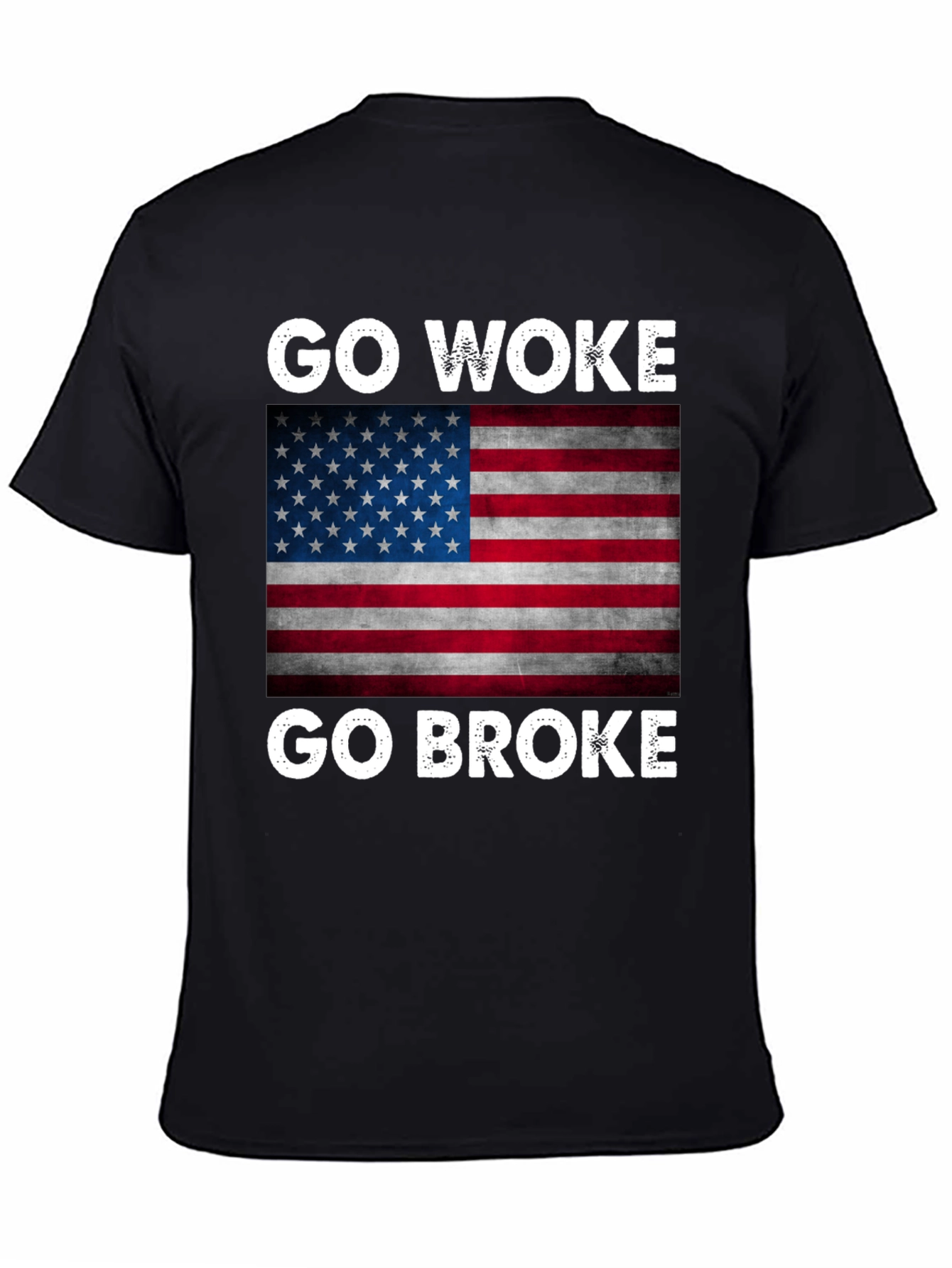 Go Woke Go Broke USA Flag Graphic Tee
