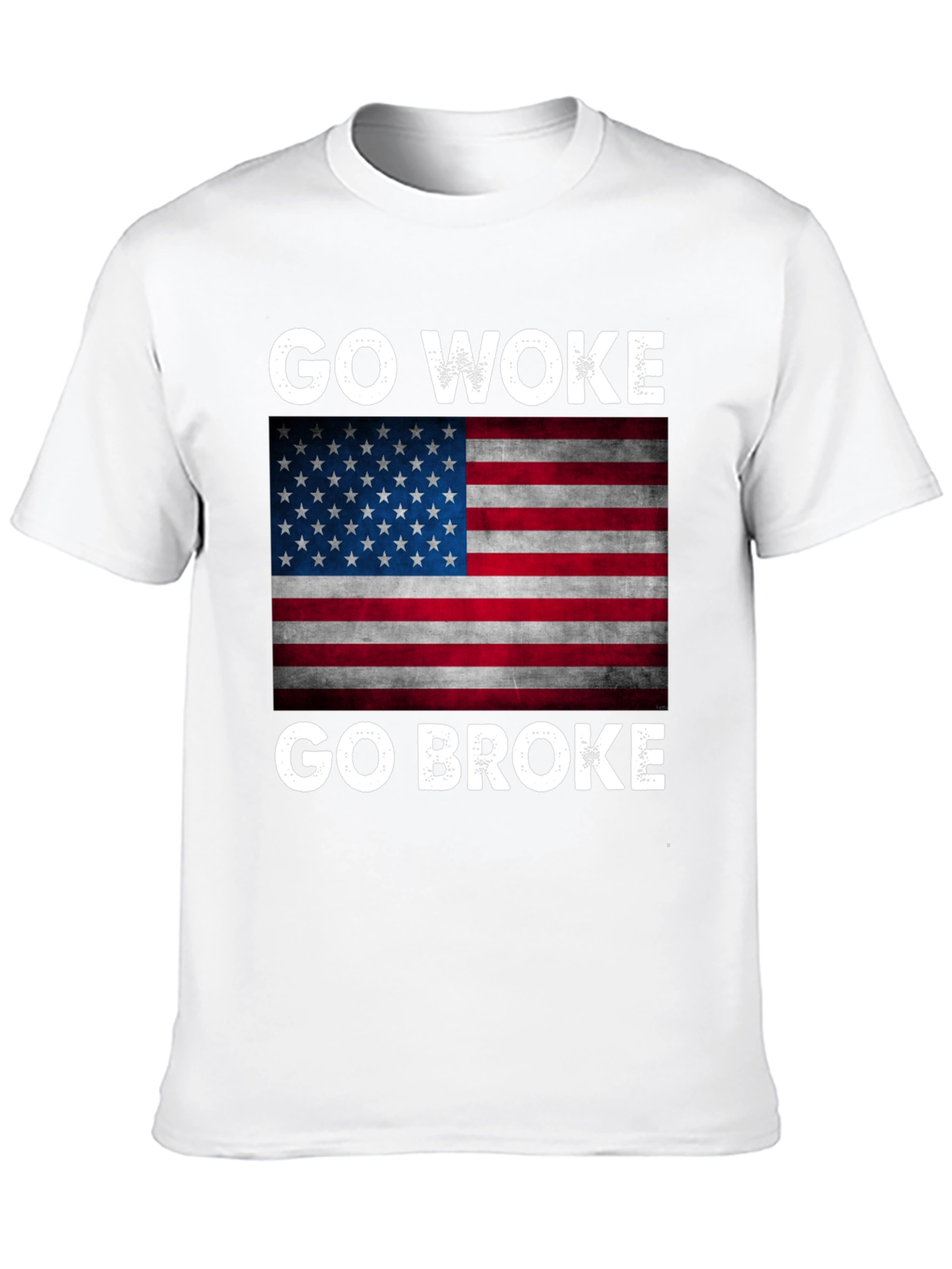 Go Woke Go Broke USA Flag Graphic Tee