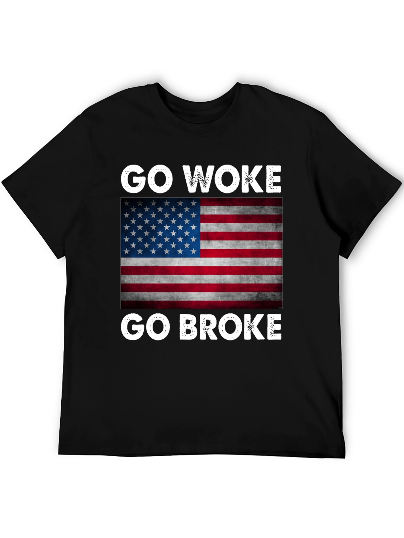 Go Woke Go Broke USA Flag Graphic Tee
