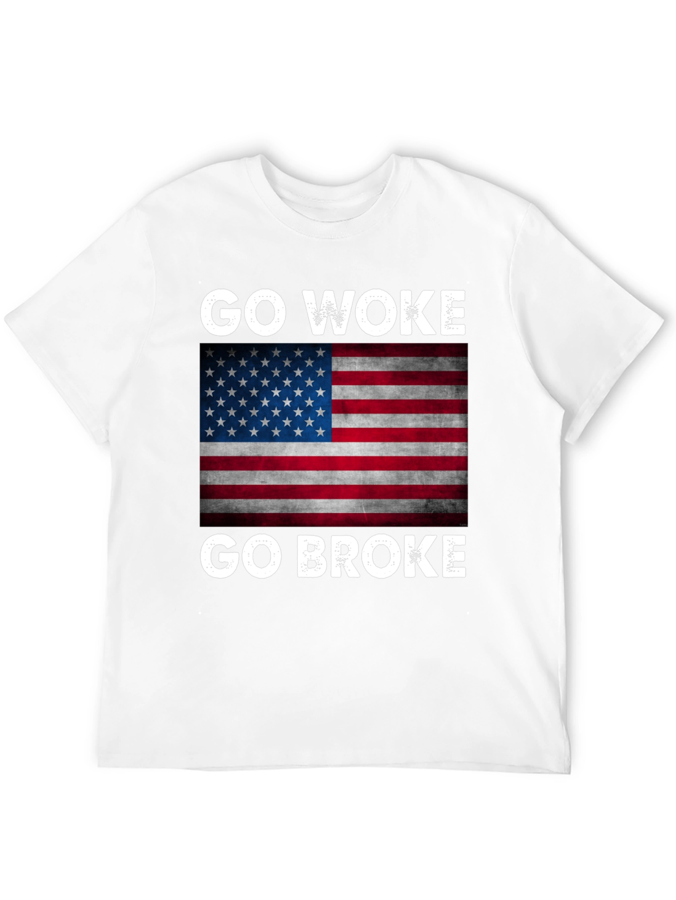 Go Woke Go Broke USA Flag Graphic Tee