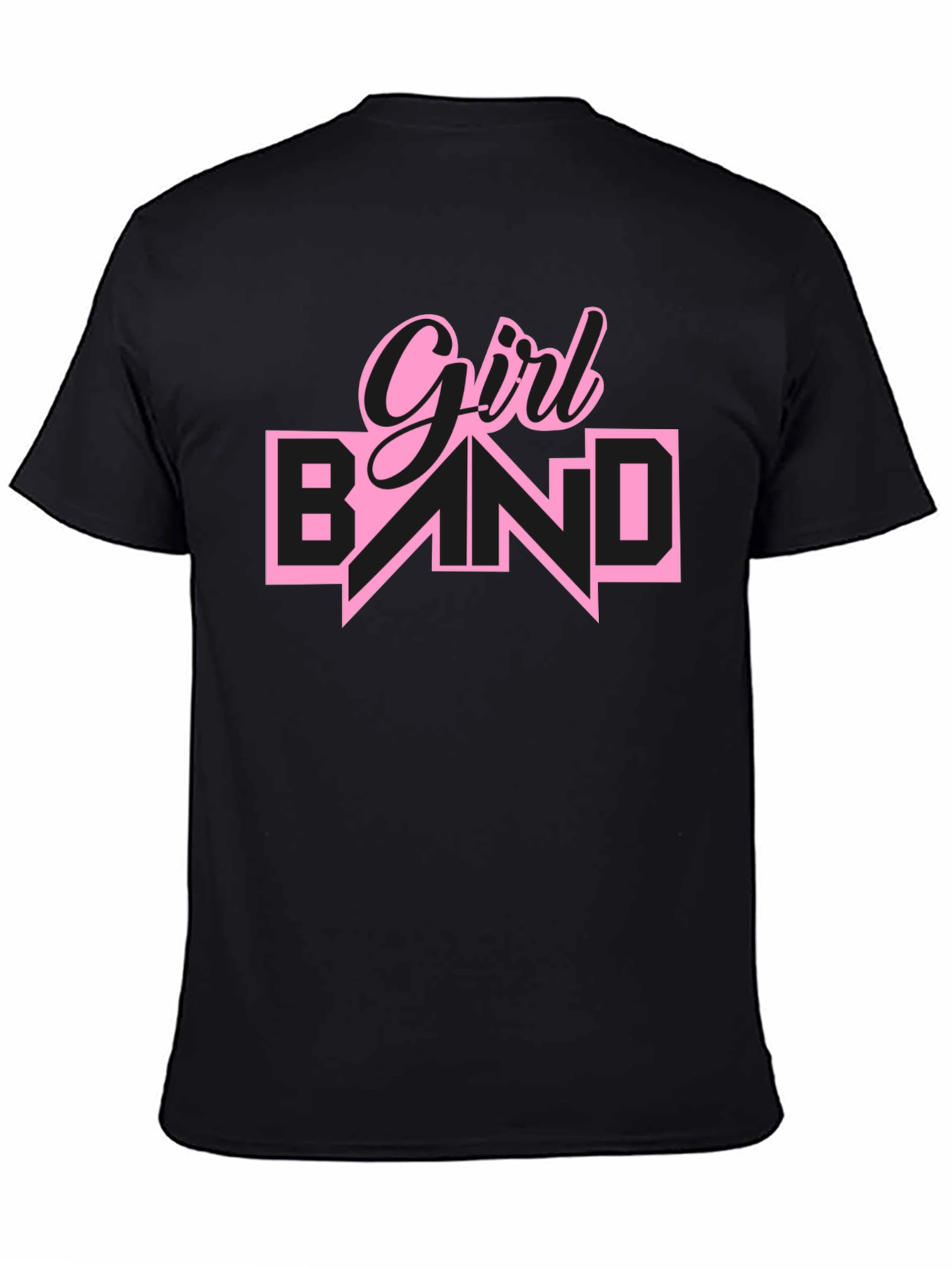 Girl Band Graphic Tee - Black Cotton T-Shirt