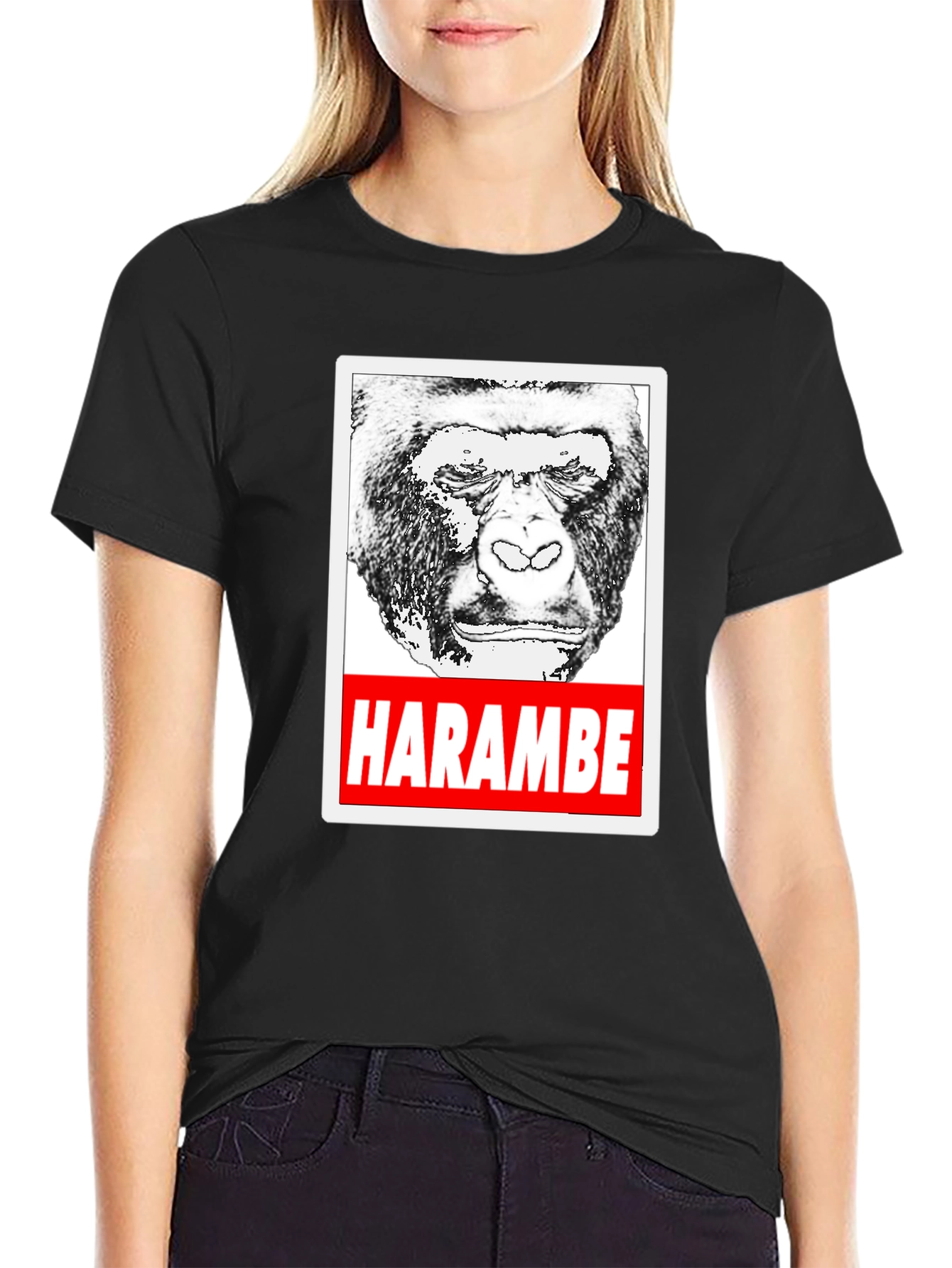Harambe Tribute T-Shirt - Black Gorilla Graphic Tee