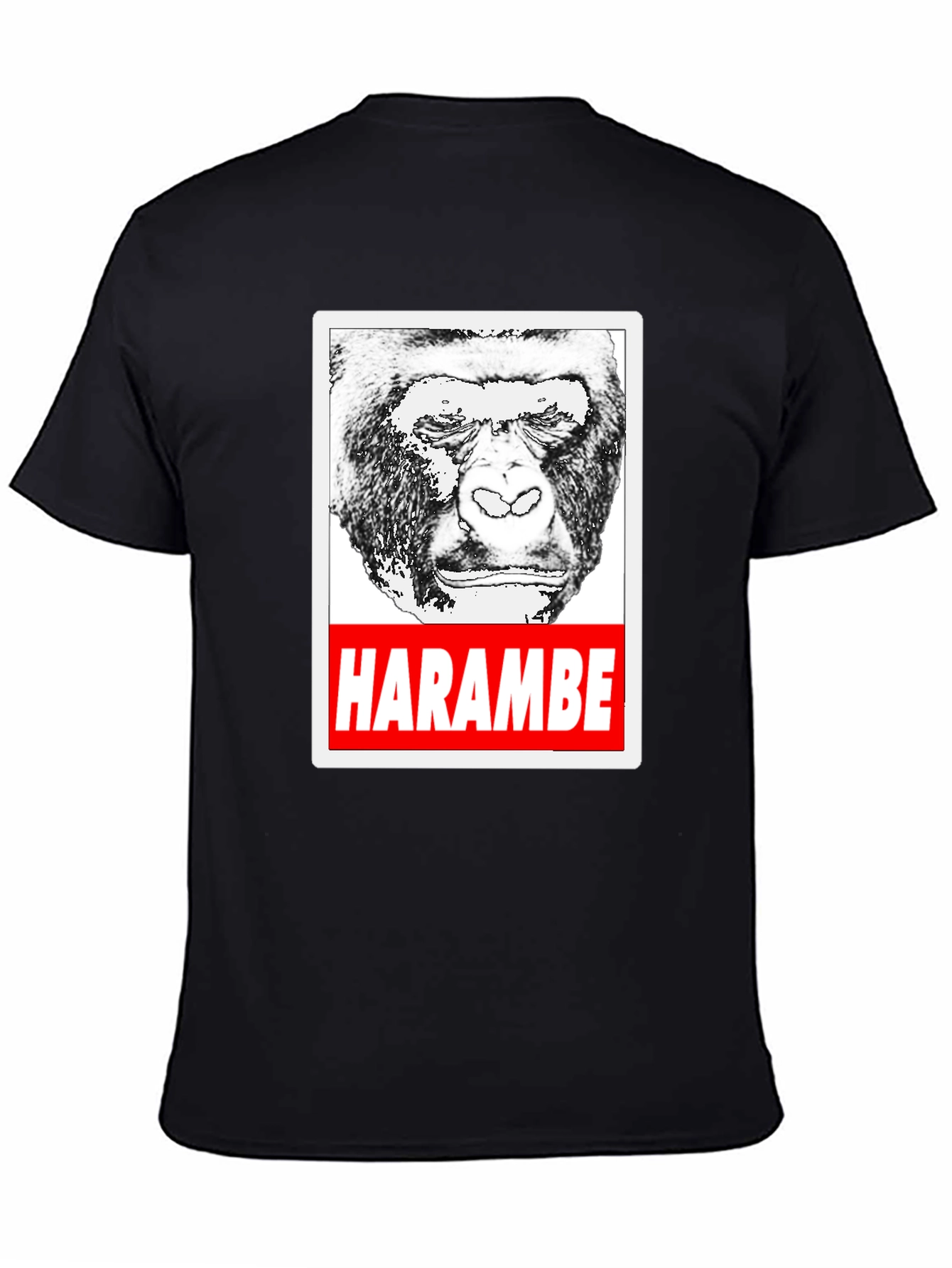 Harambe Tribute T-Shirt - Black Gorilla Graphic Tee