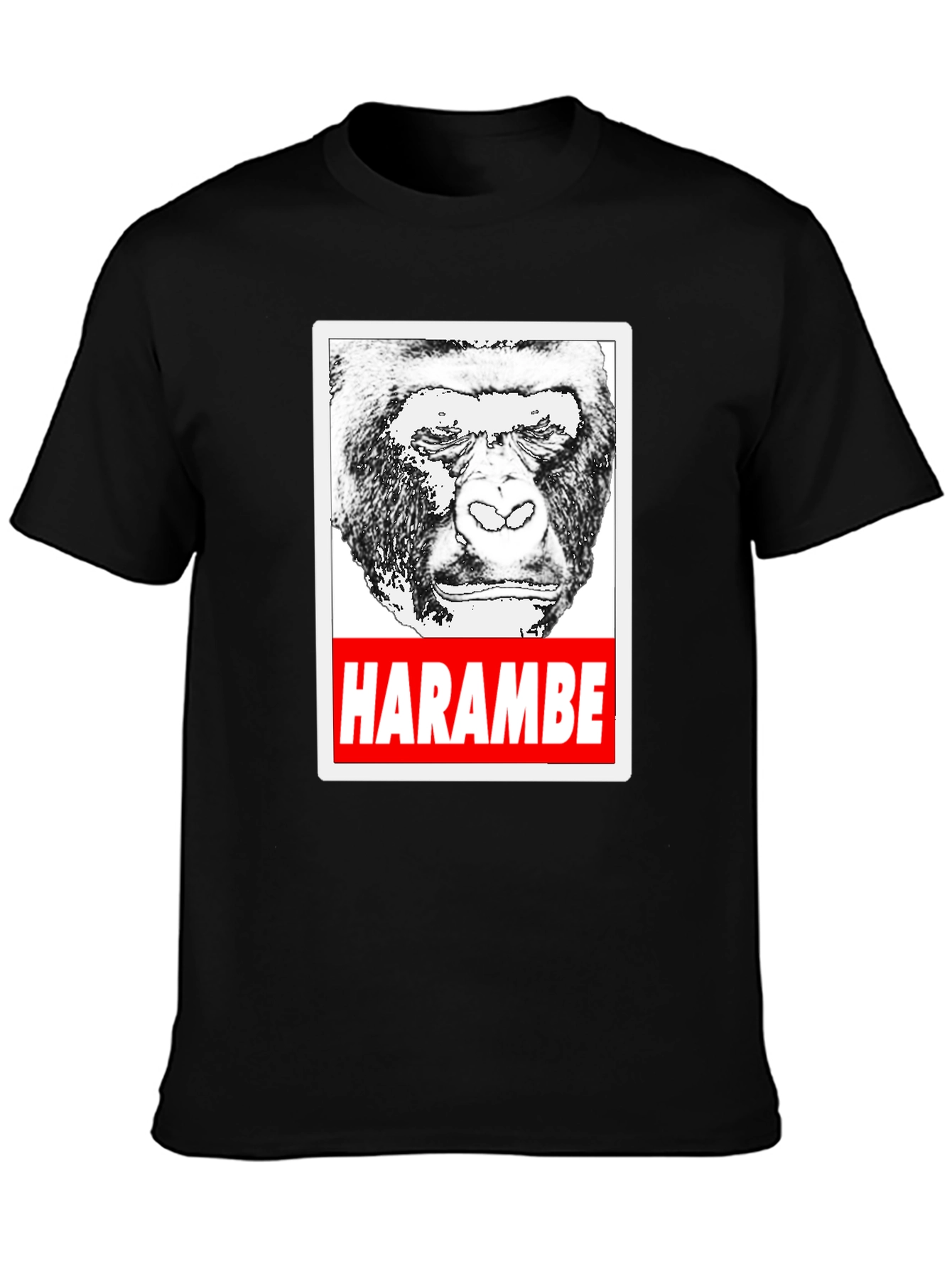 Harambe Tribute T-Shirt - Black Gorilla Graphic Tee