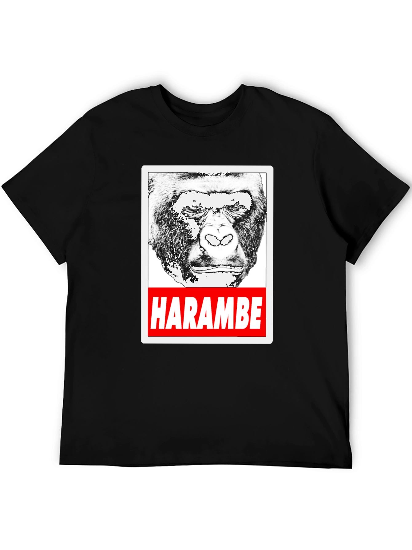 Harambe Tribute T-Shirt - Black Gorilla Graphic Tee