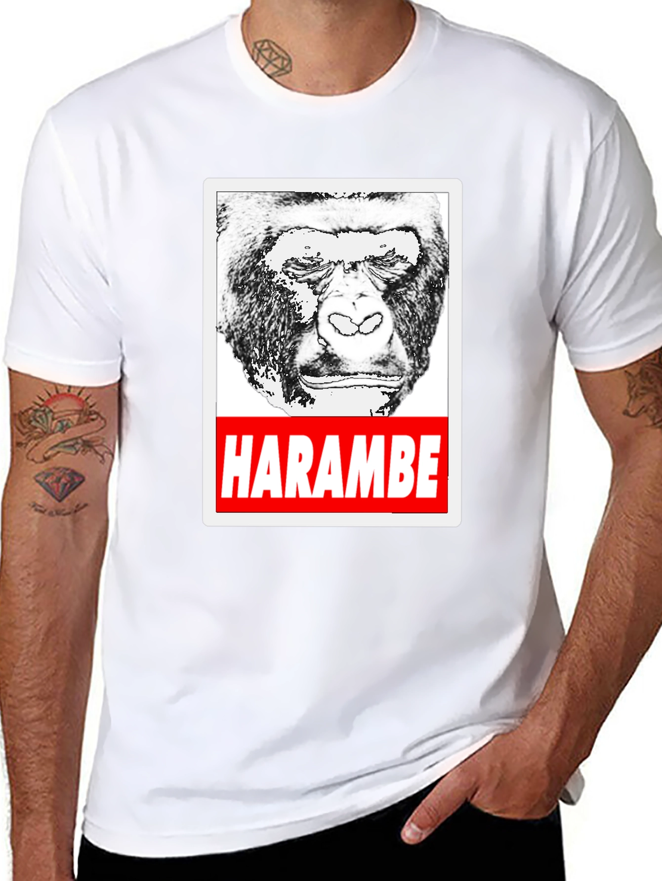 Harambe Tribute T-Shirt - Black Gorilla Graphic Tee