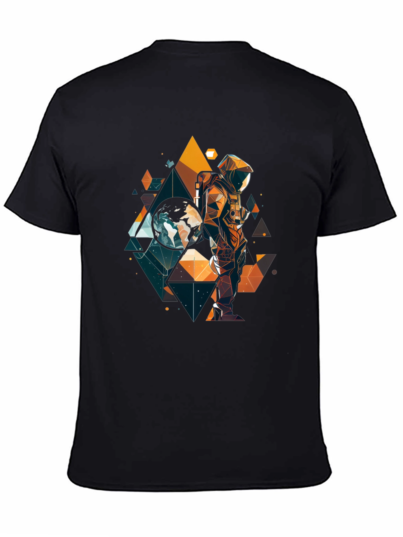 Geometric Astronaut Graphic T-Shirt - Space Explorer Tee