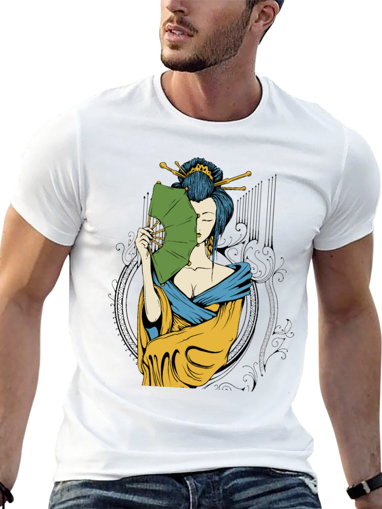 Geisha Art Black T-Shirt