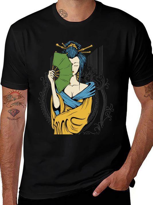 Geisha Art Black T-Shirt