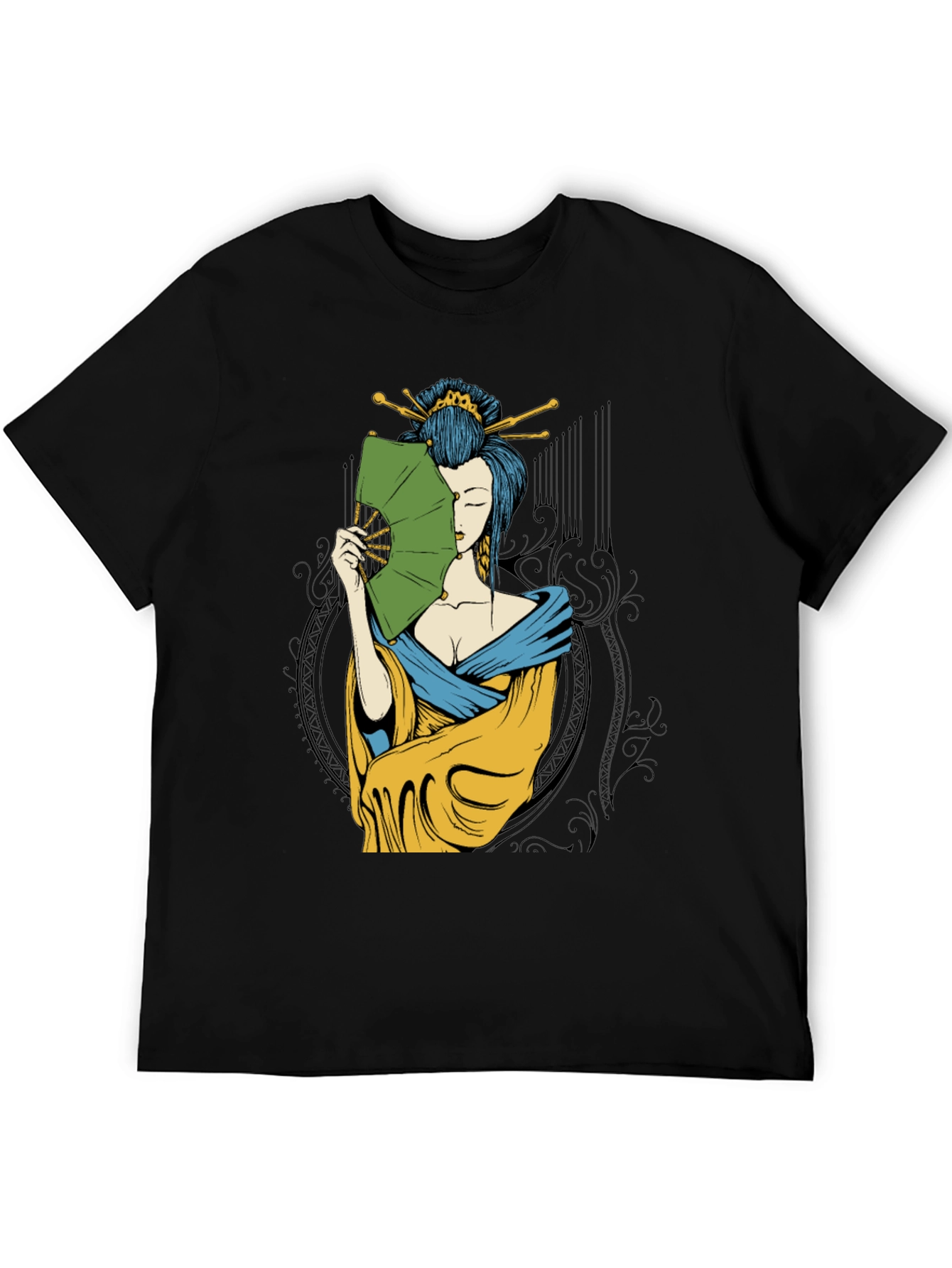 Geisha Art Black T-Shirt
