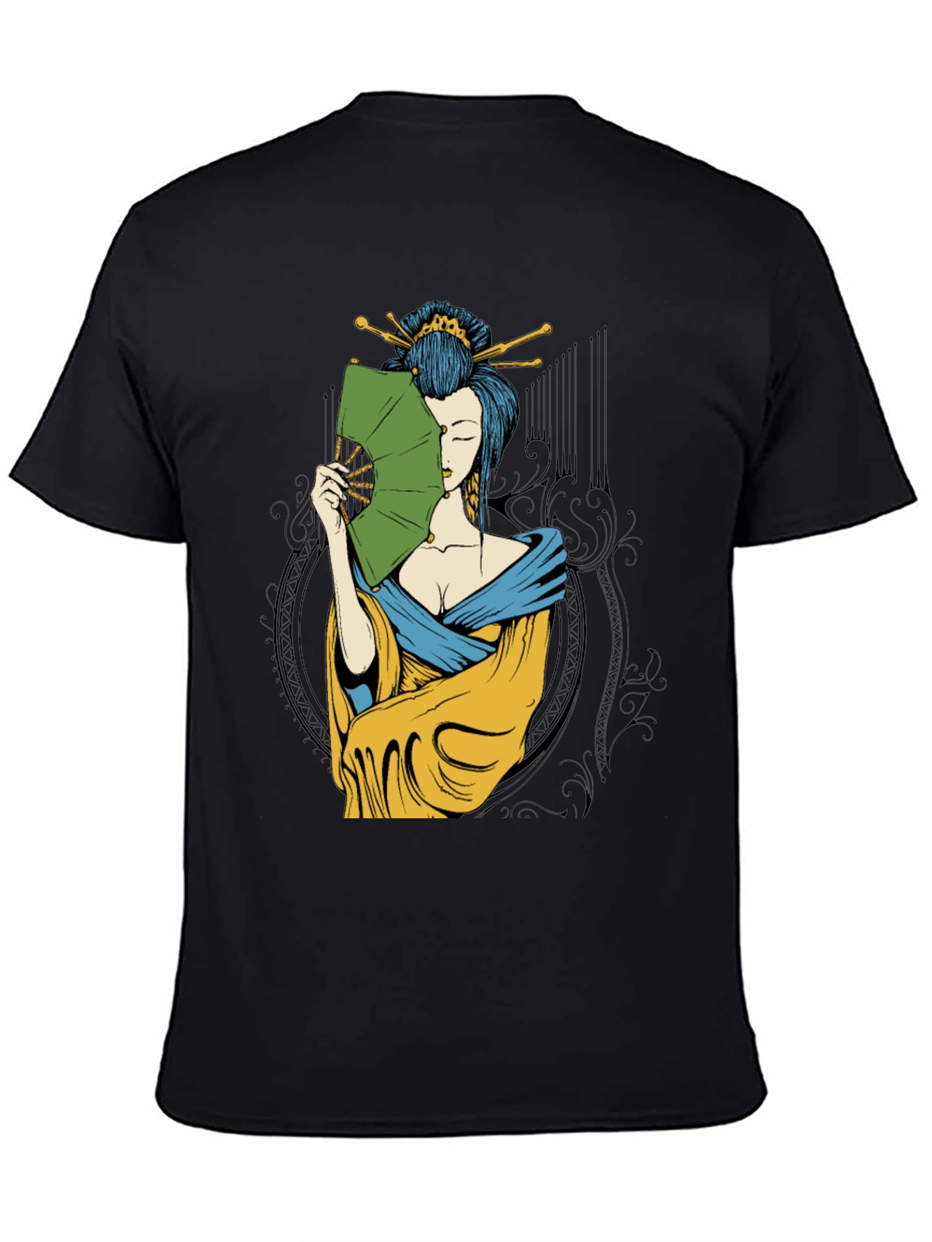 Geisha Art Black T-Shirt