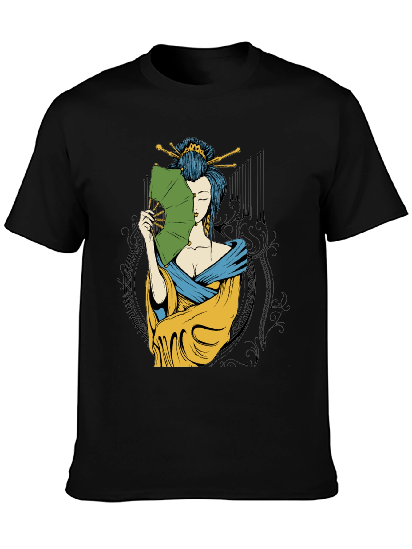 Geisha Art Black T-Shirt