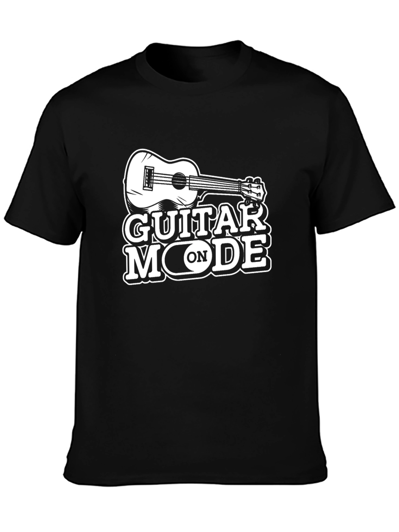 Guitar Mode On Black T-Shirt