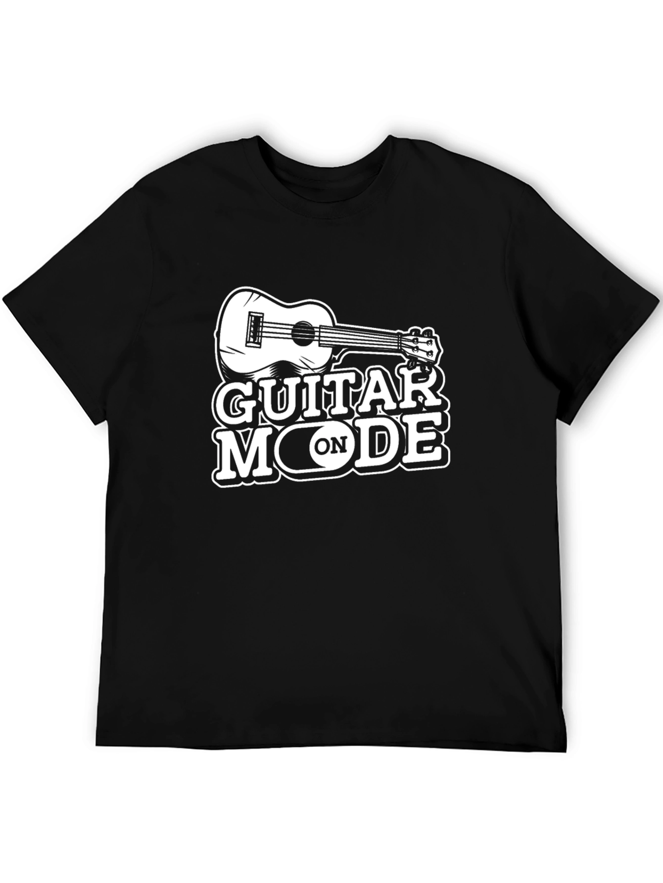 Guitar Mode On Black T-Shirt