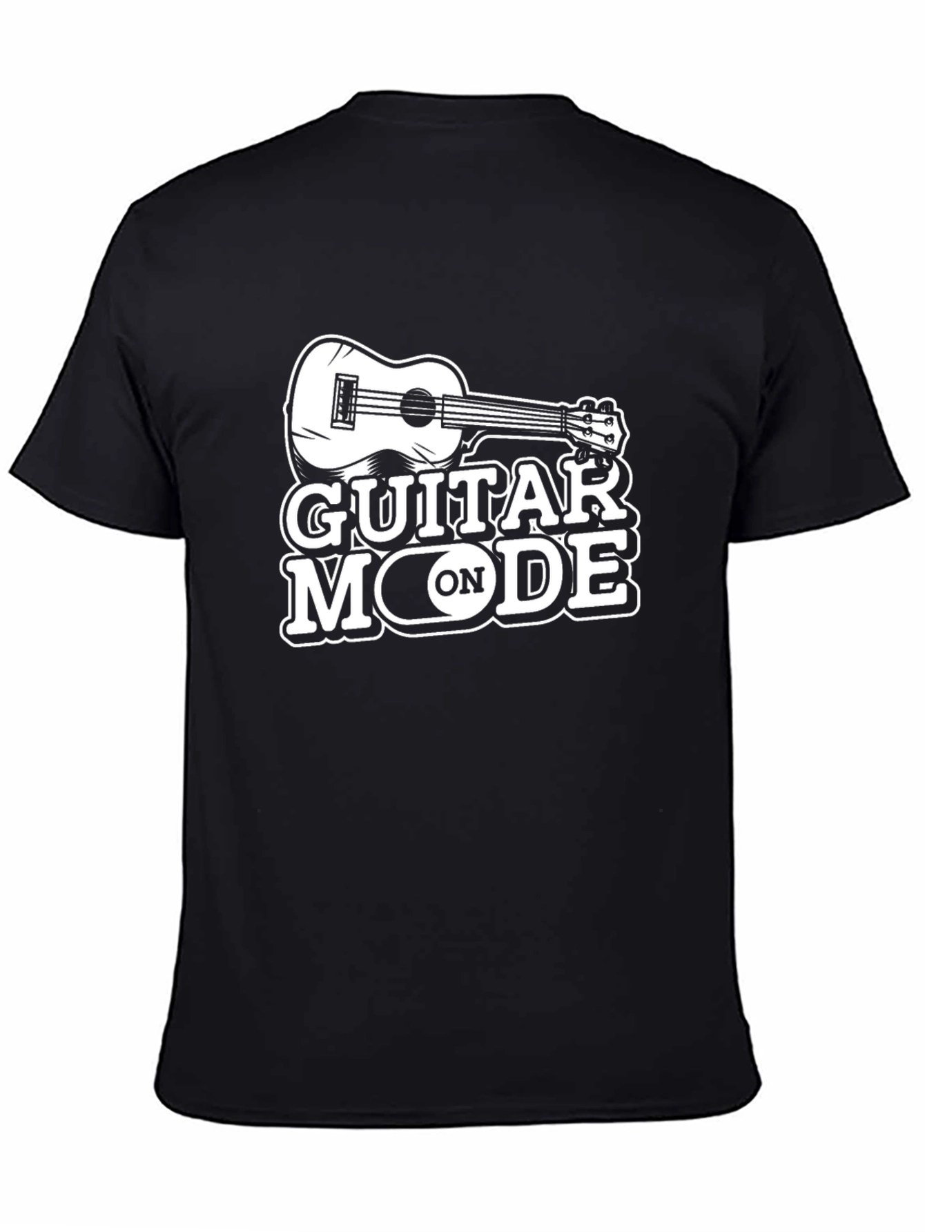 Guitar Mode On Black T-Shirt