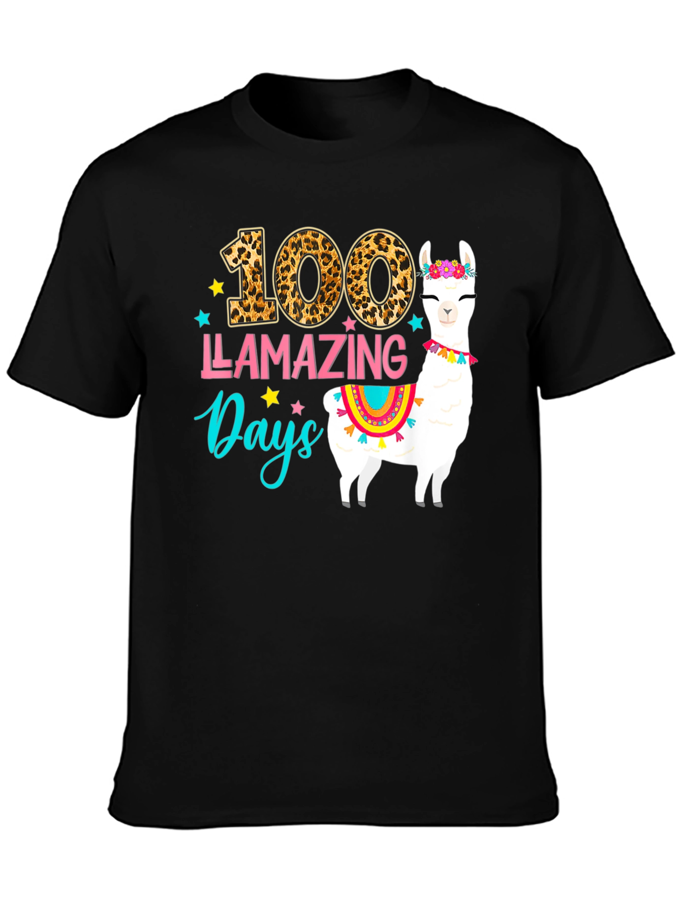 100 Llamazing Days T-Shirt - Fun School Tee