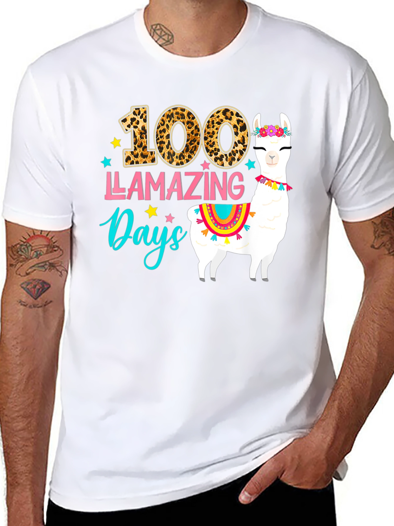 100 Llamazing Days T-Shirt - Fun School Tee