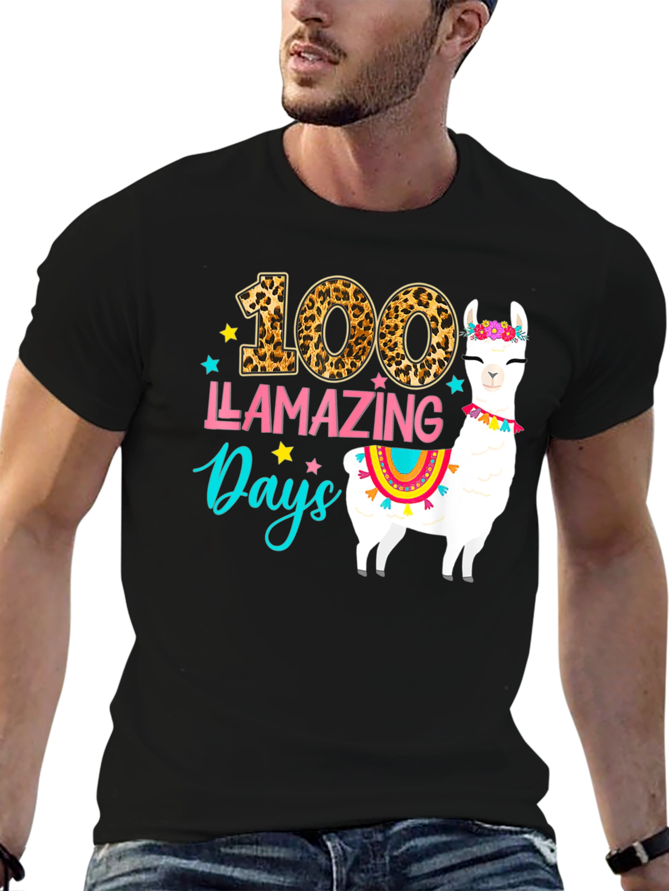 100 Llamazing Days T-Shirt - Fun School Tee