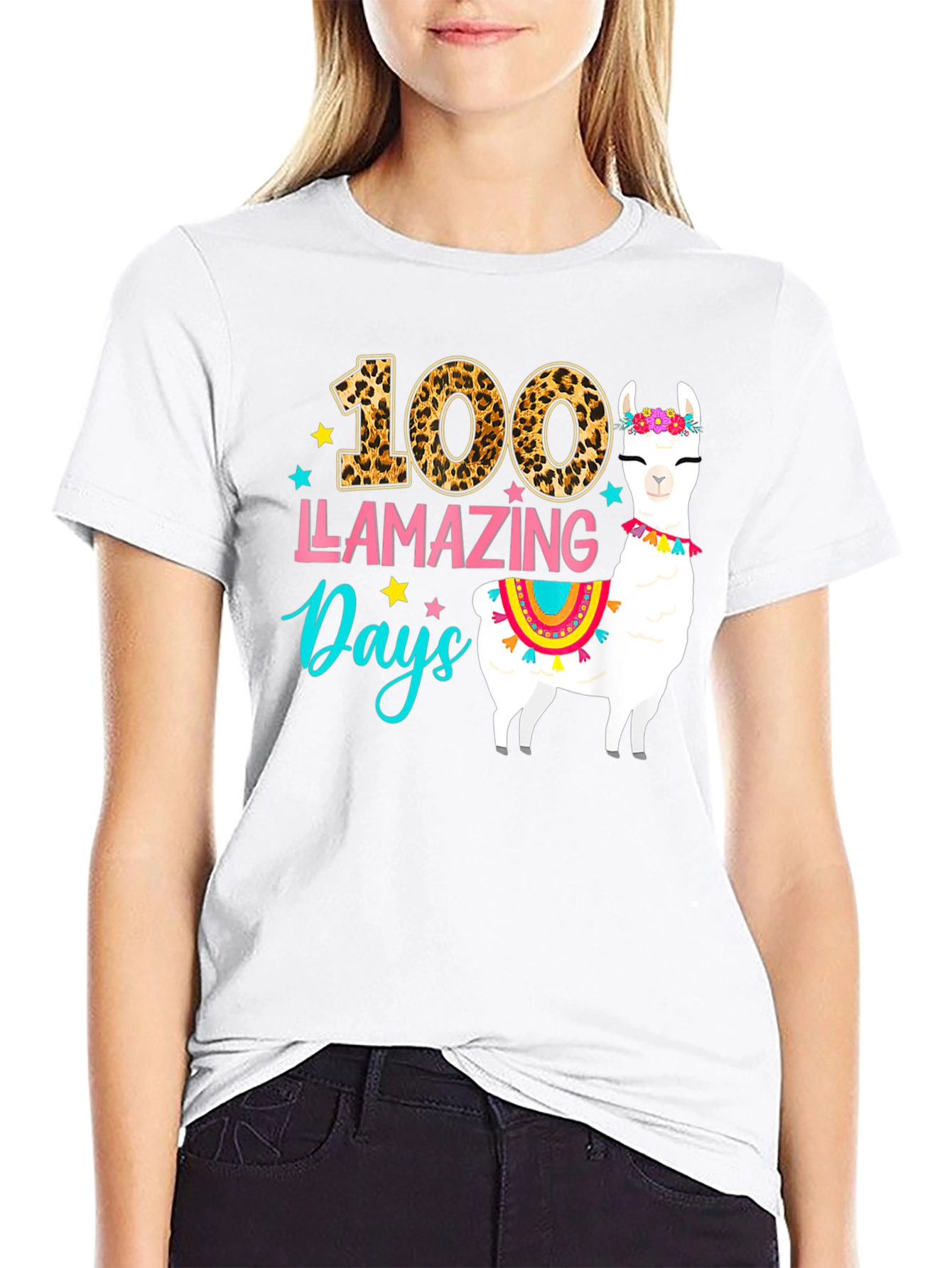 100 Llamazing Days T-Shirt - Fun School Tee