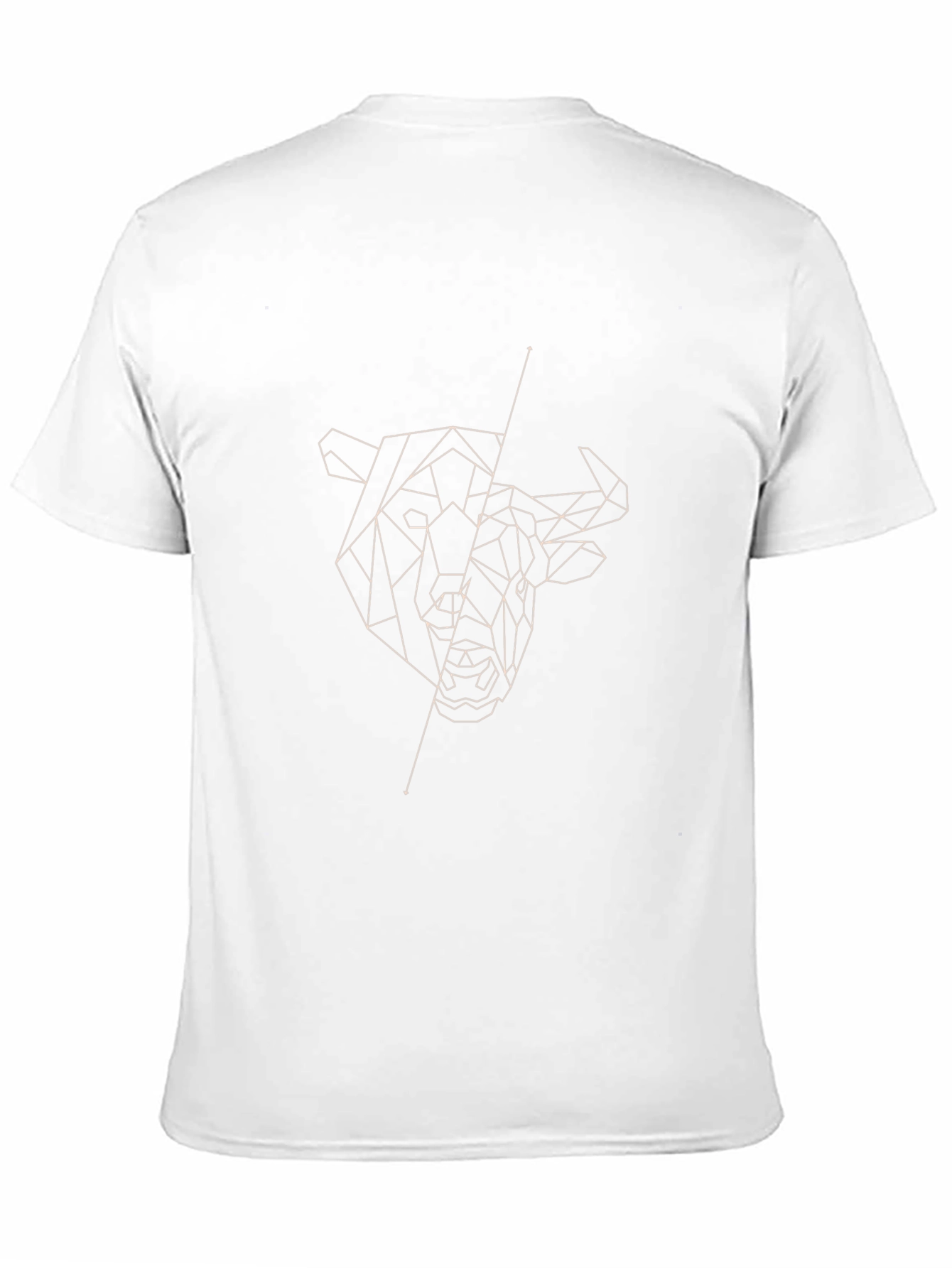 Geometric Bull Graphic Tee - Modern Mens Black T-Shirt