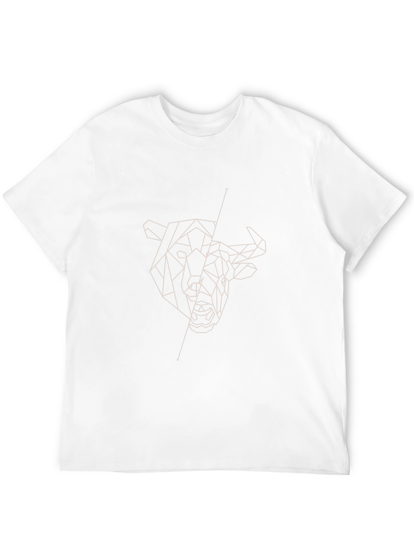 Geometric Bull Graphic Tee - Modern Mens Black T-Shirt