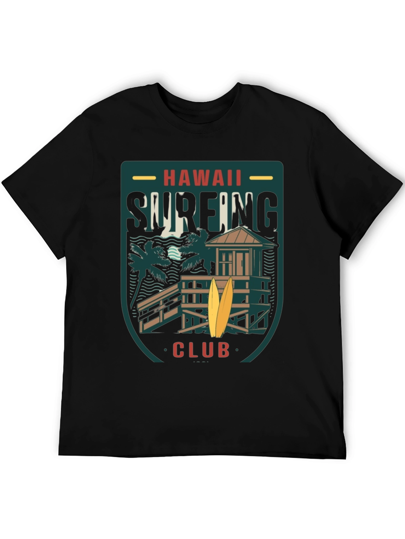 Hawaii Surfing Club Black T-Shirt