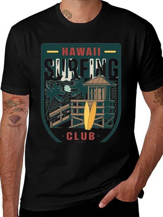 Hawaii Surfing Club Black T-Shirt