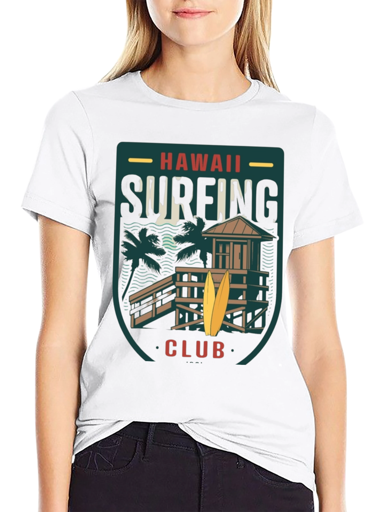 Hawaii Surfing Club Black T-Shirt