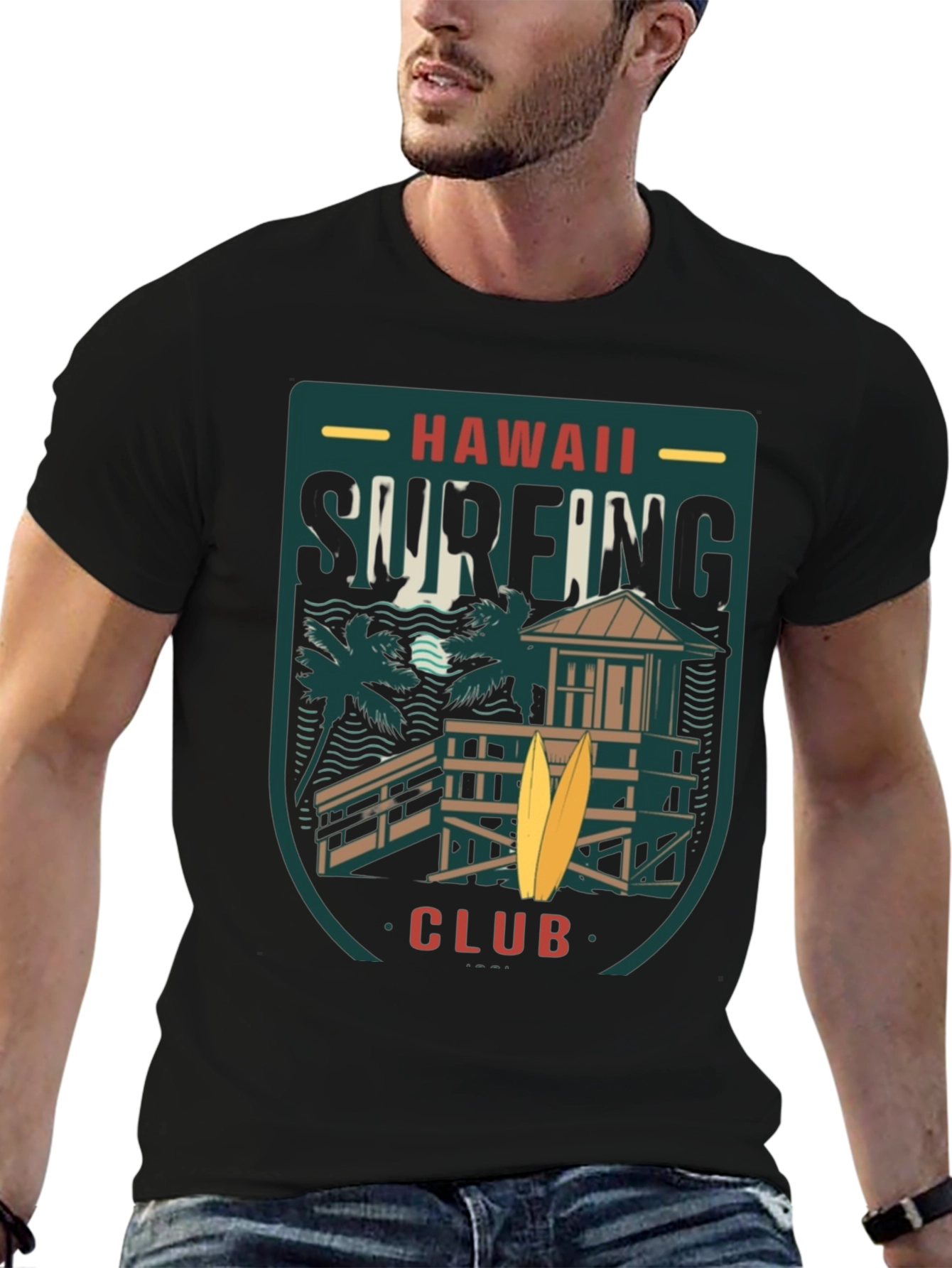 Hawaii Surfing Club Black T-Shirt